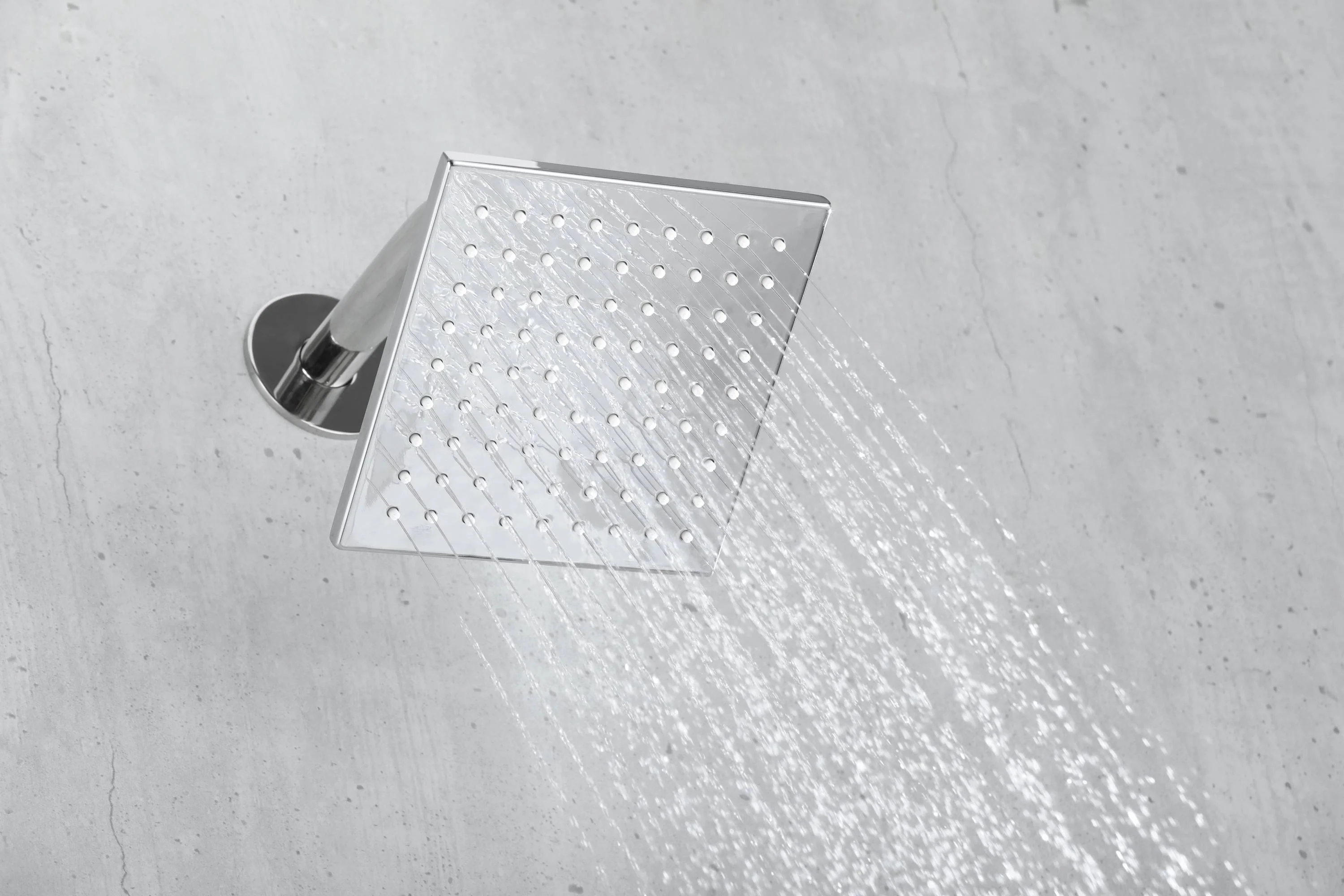 Chrome wall mount regular shower head 6inch ceiling mount LED light rainfall shower head 3 way thermostatic shower faucet each function work all together and separately - Image 6