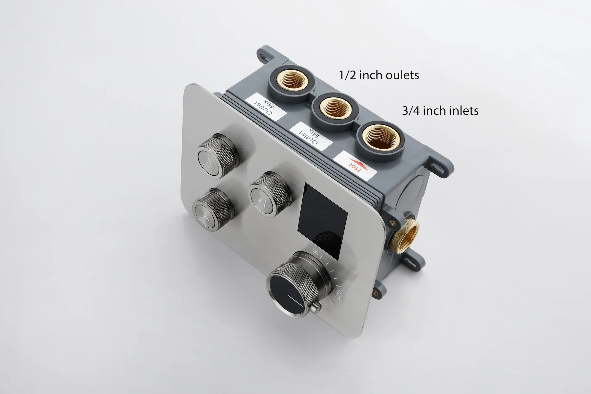 Brushed Gold Or Brushed Nickel or Matte Black or chrome or oil rubber bronze 3-Way Thermostatic Shower Valve System with Dual Regular Heads - Simultaneous or Separate Functionality - Image 18