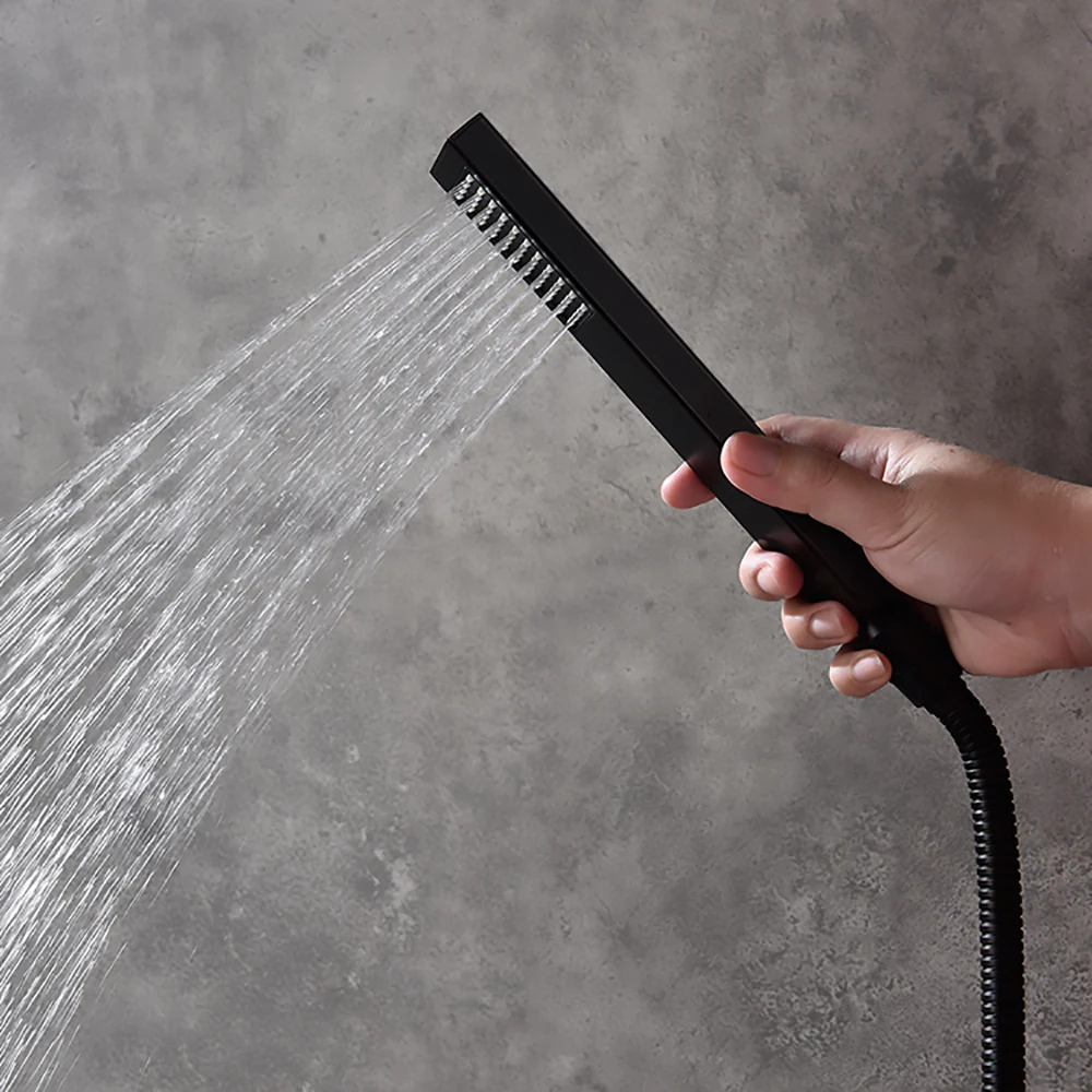 Matte Black Wall-Mounted 12" or 16" Rain Shower Head with 3-Way Thermostatic Faucet - Image 5