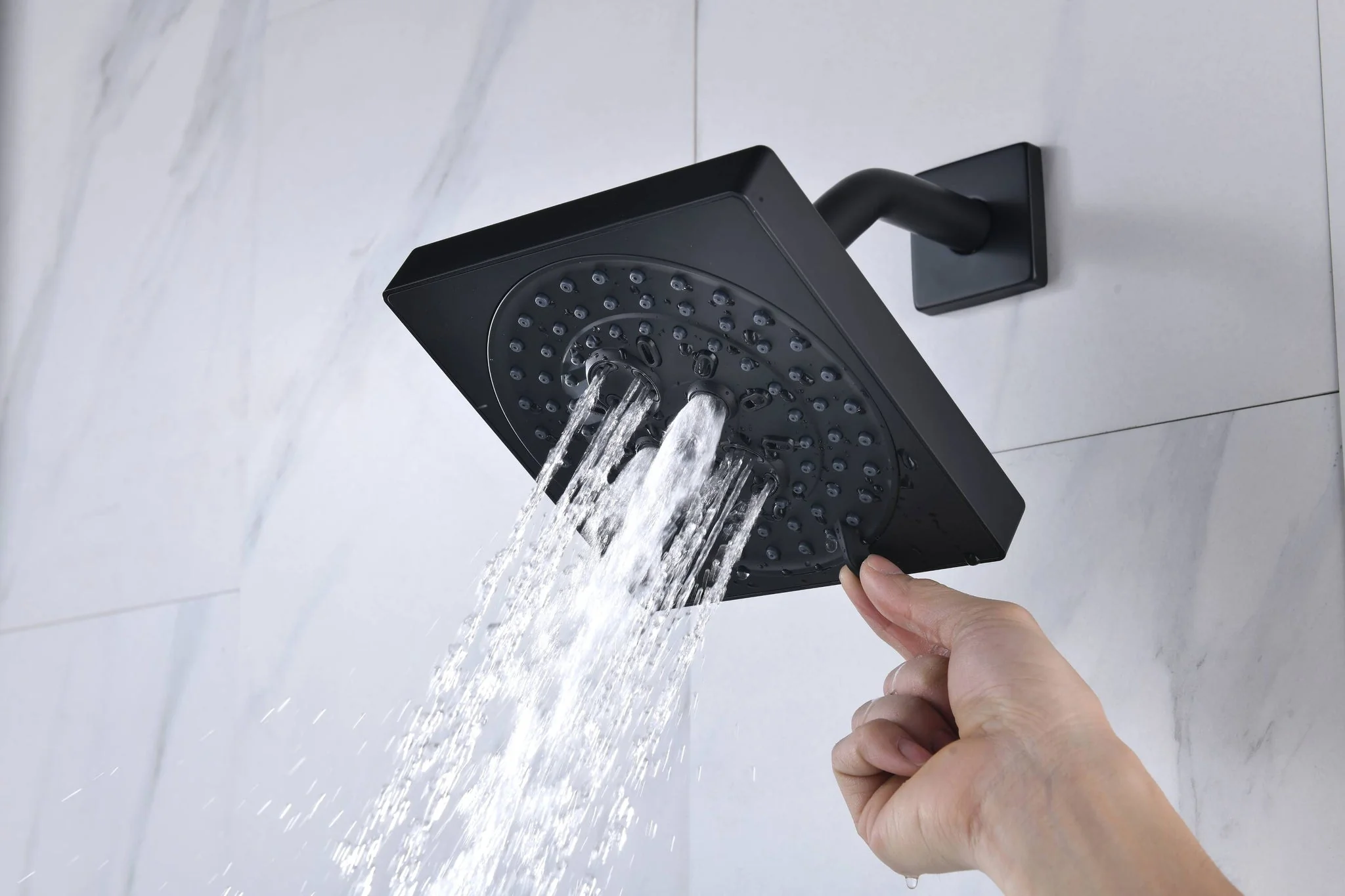 12-inch or 16-inch Wall Mount Matte Black Rain Shower Head with Thermostatic Faucet and Tub Spout - Immerse in a Blissful Shower Experience - Image 24