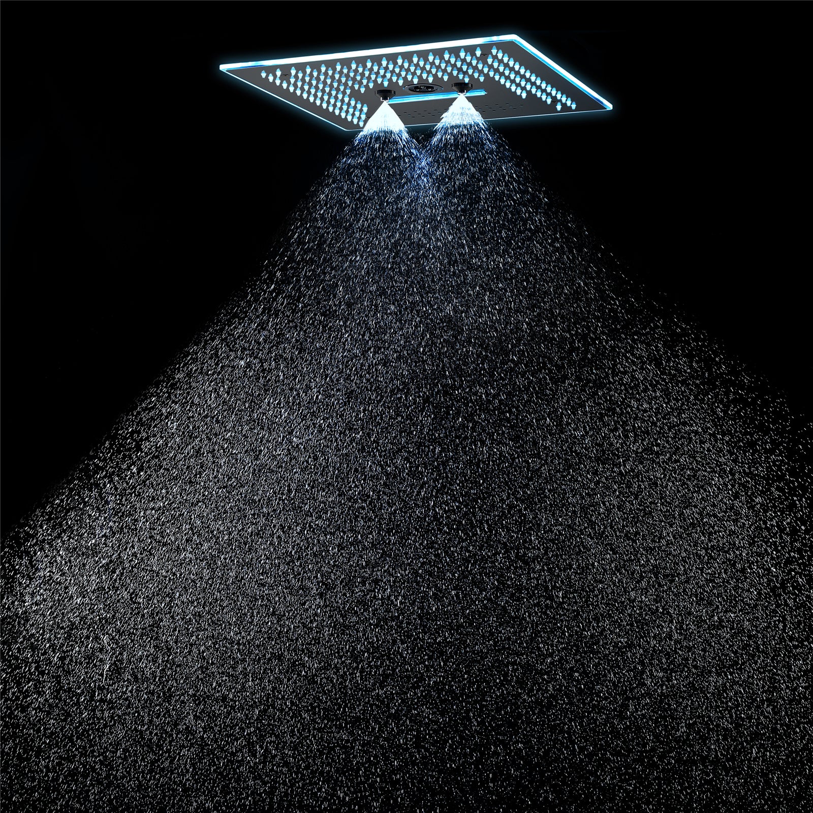 Matte Black 5-Way Thermostatic Shower Faucet: Available with or without Digital Display, Flush-Mounted 16-Inch Head, Rainfall, Waterfall, Mist, Hydro-Water Massage, 64-Color LED Lighting, and Bluetooth Music - Image 5