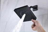 Matte Black wall mounted dual regular shower head 3 way thermostatic shower faucet - Image 10