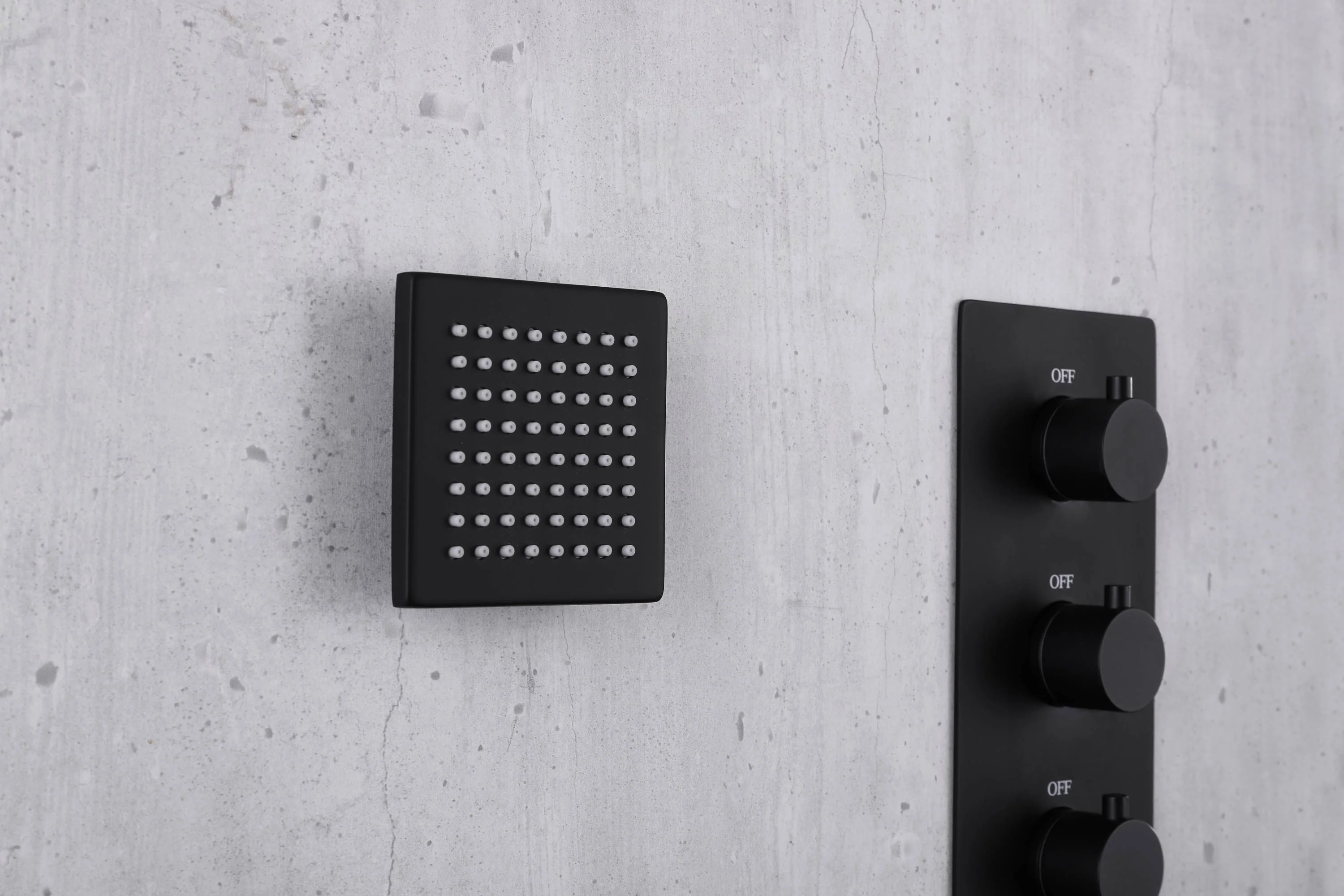 Matte Black 5-Way Thermostatic Shower System with 23x15-Inch LED Music Showerhead, Regular Shower Head, and Body Jets, Flush-Mounted Design - Image 14