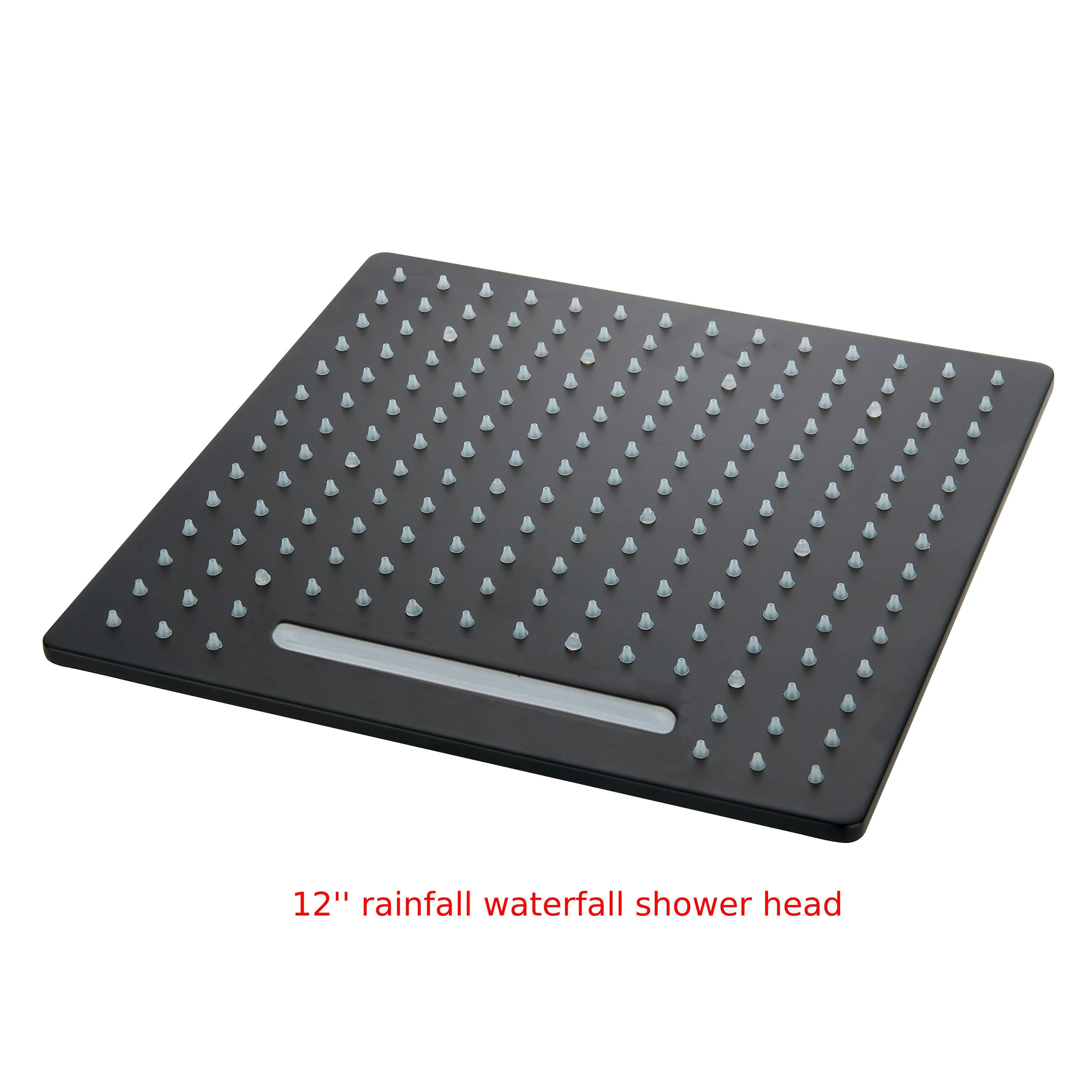 Matte Black Wall Mount 6" Regular Shower Head with 12" or 16" Rainfall Head, 3-Way Thermostatic System - Image 21
