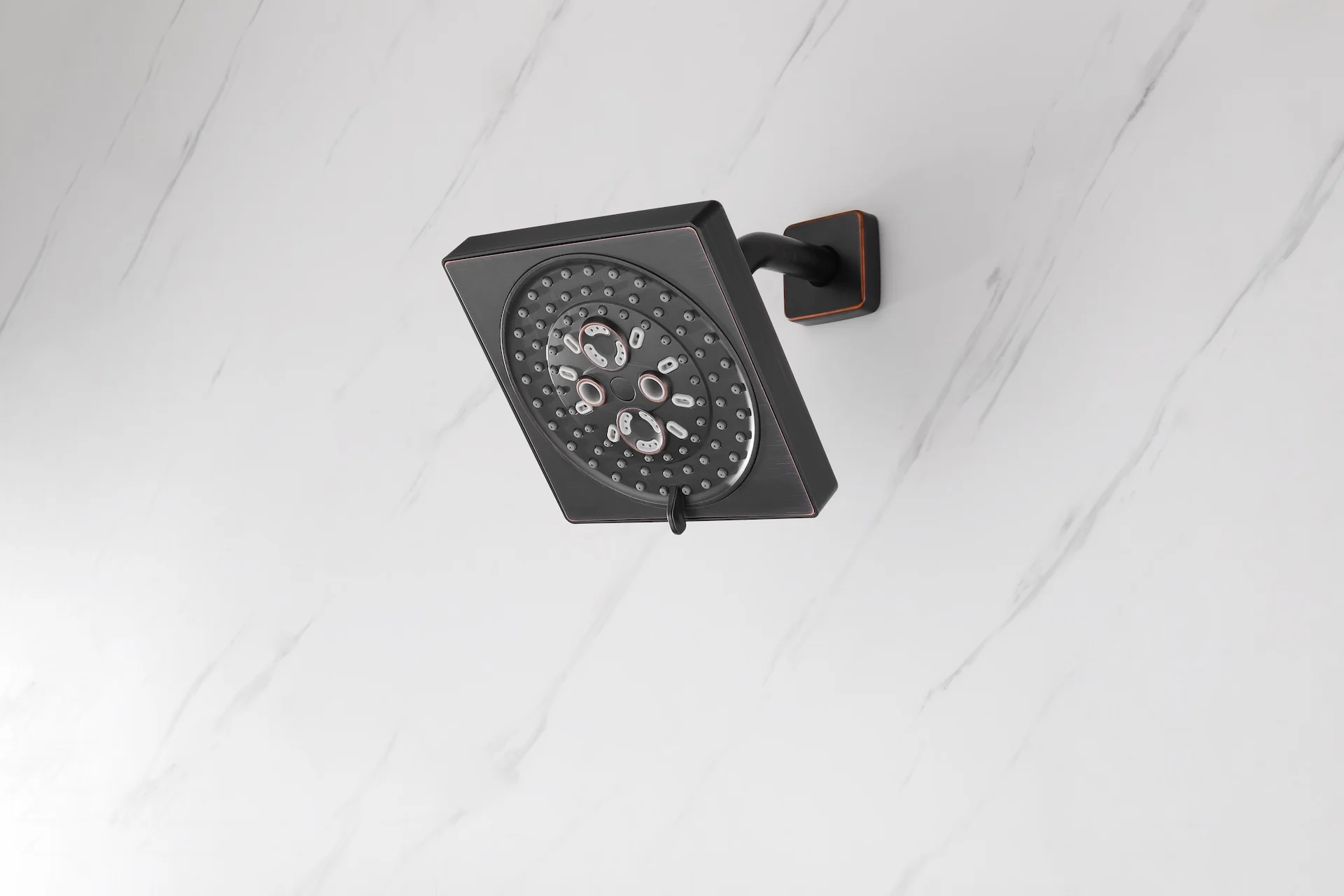 Oil Rubbed Bronze Flush Mount 20-Inch 64 LED Bluetooth Music Rainfall Waterfall Shower Head with 4-Way Thermostatic System and High Water Pressure Wall Mount Shower Head - Image 12
