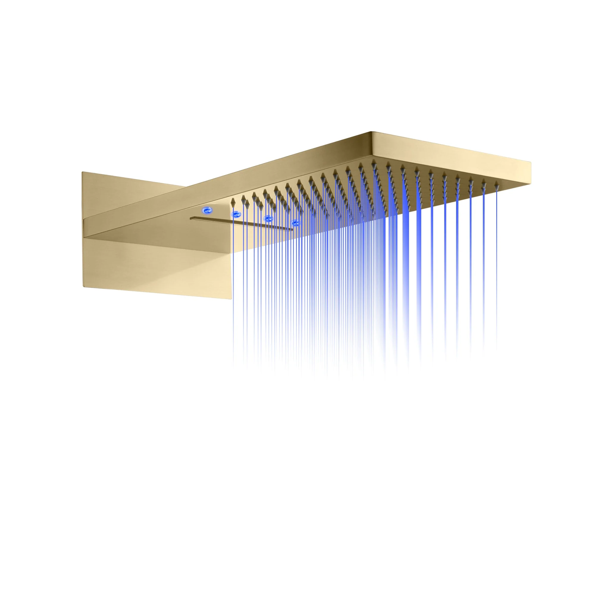 The Exquisite 22-Inch Brushed Gold 4-Way Digital Display Thermostatic Shower Valve System with Simultaneous and Individual Functionality - Image 3