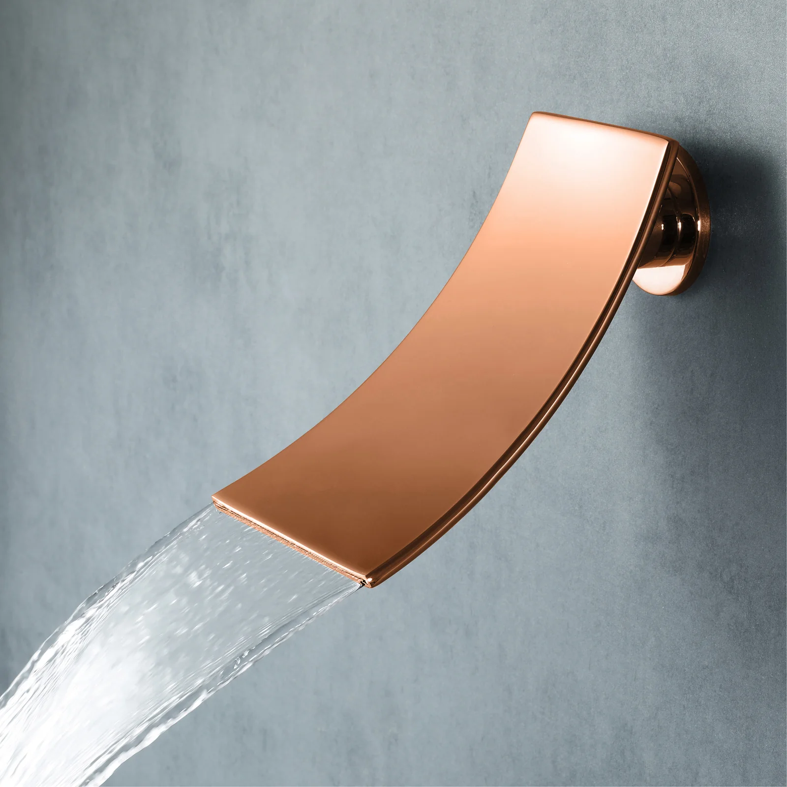 Waterfall Wall-mount pressure balance Bath Tub Faucet Rose Gold - Image 8