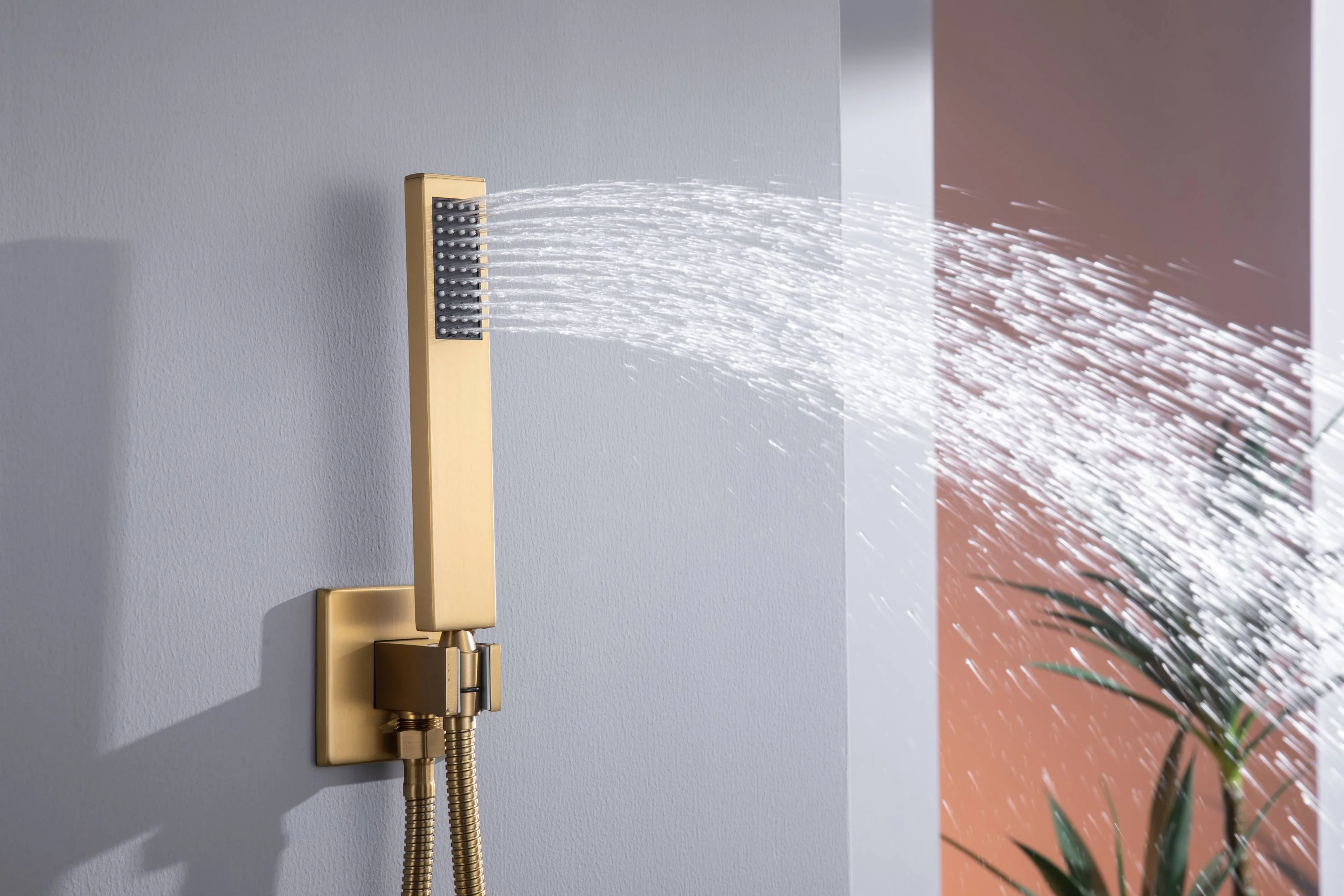 Flush mount 20 inch Rainfall Waterfall shower head 6 way Digital display thermostatic Shower Faucet with Dual Regular Heads and Body Jets - Image 17