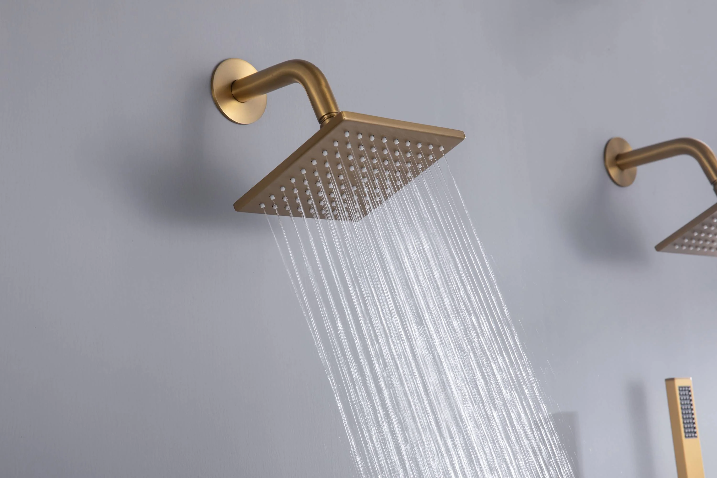 Flush mount 20 inch Rainfall Waterfall shower head 6 way Digital display thermostatic Shower Faucet with Dual Regular Heads and body jets - Image 9