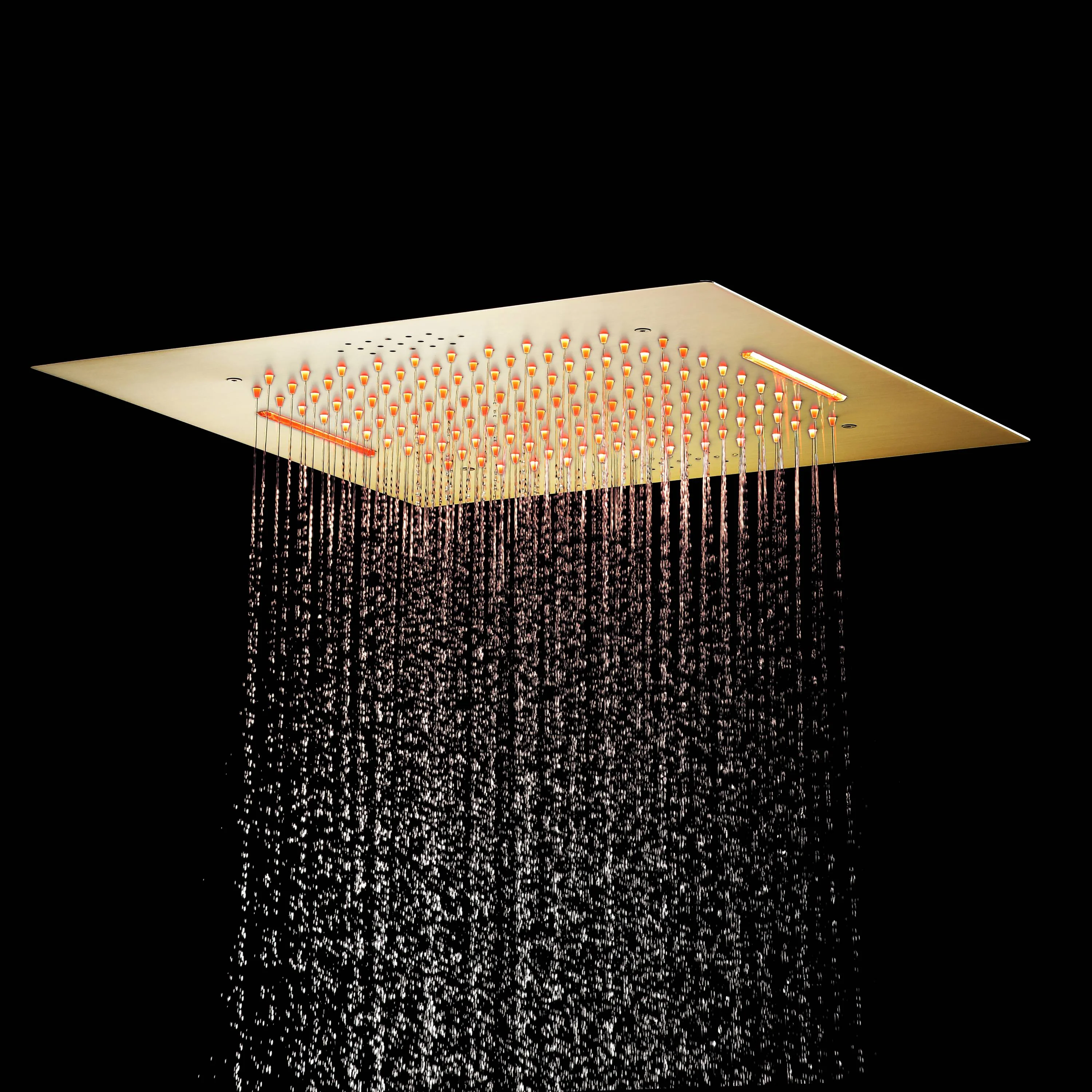 Flush mount 20 inch Rainfall Waterfall shower head 6 way Digital display thermostatic Shower Faucet with Dual Regular Heads and body jets - Image 4
