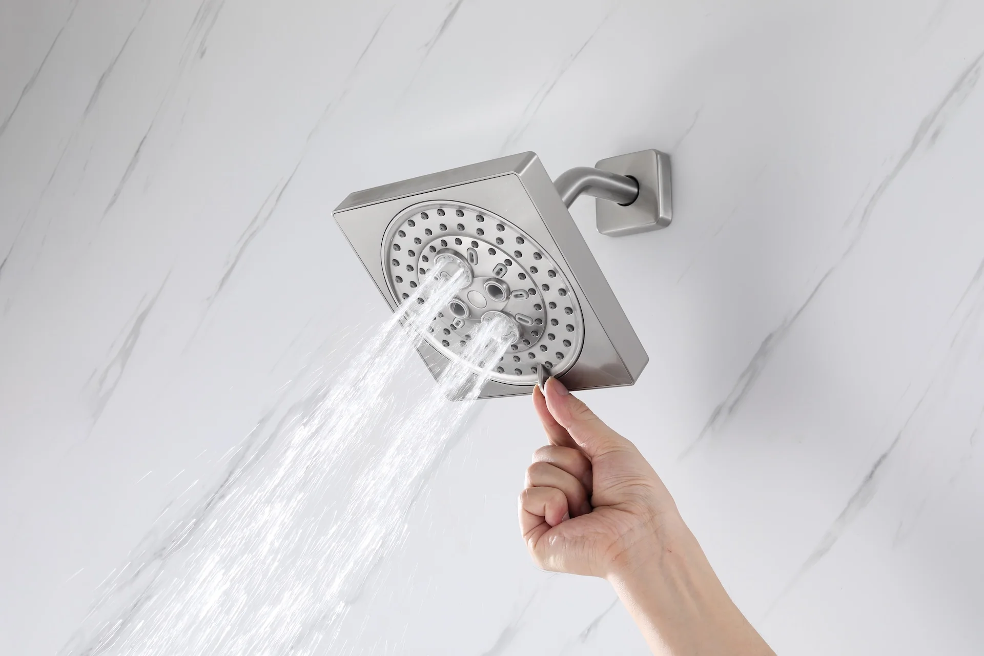 Flush Mount 32 x 8 inch Rainfall 64 LED Light Shower Head with 6-Way Digital display touch panel Thermostatic Faucet and High-Pressure Regular Heads - Image 23