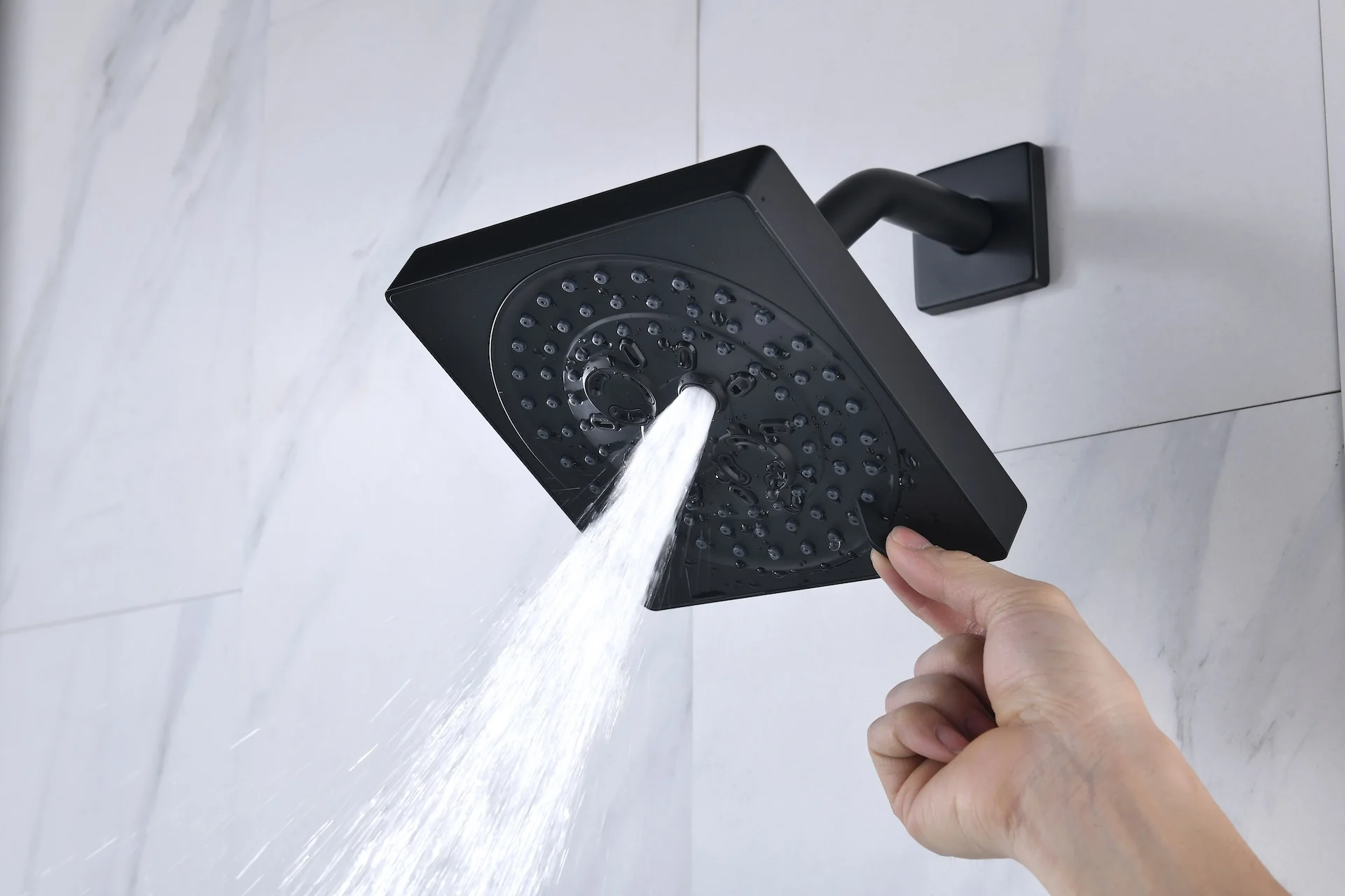 Flush Mount 32 x 8 inch Rainfall 64 LED Light Shower Head with 6-Way Digital display touch panel Thermostatic Faucet and High-Pressure Regular Heads - Image 34
