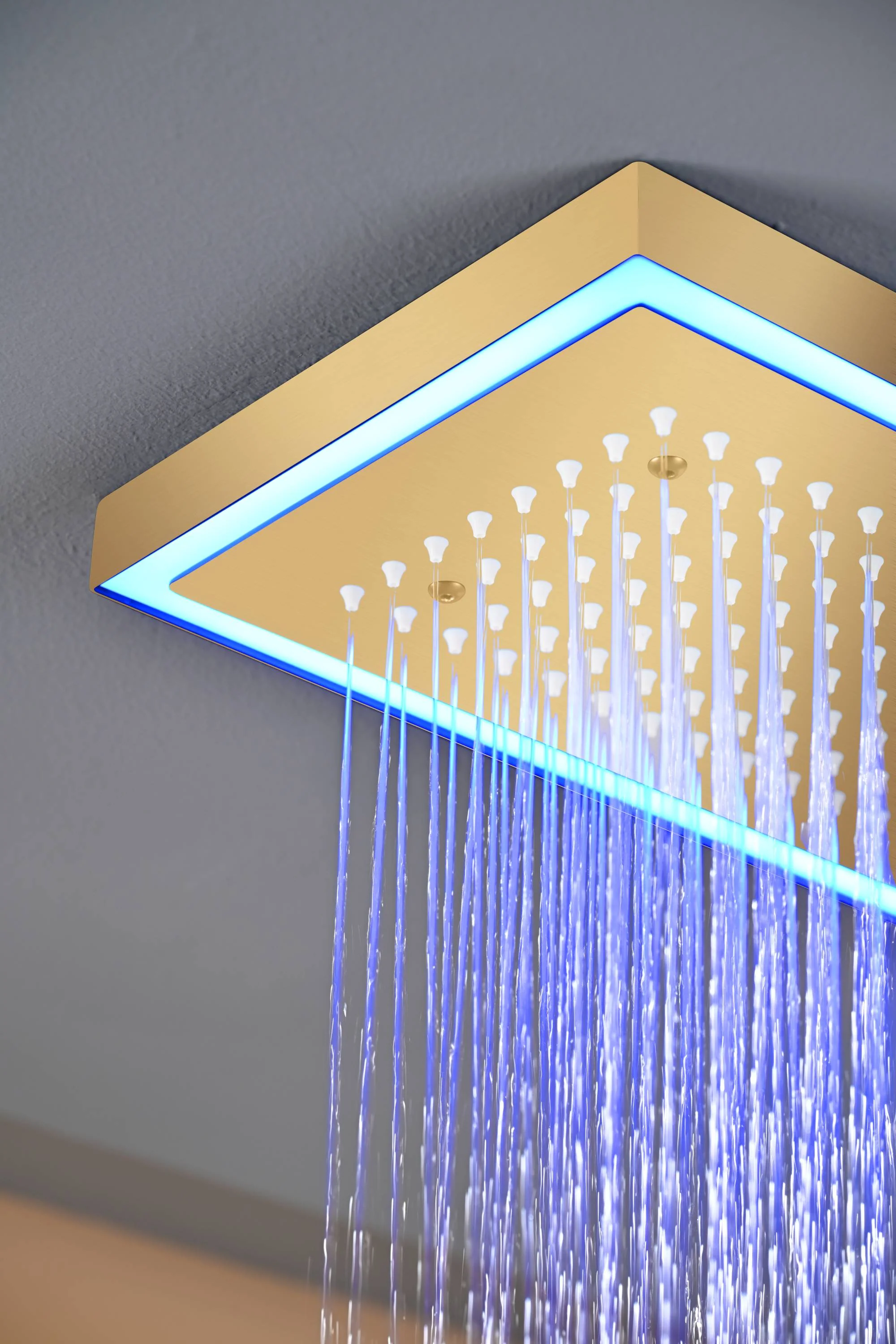 Flush Mount 24 X 16 inch or 48 x 8 inch Rainfall Waterfall 64 LED Light Shower Head with 6-Way Thermostatic Faucet, Body Jets, and High-Pressure Wall Mount Head - Image 23