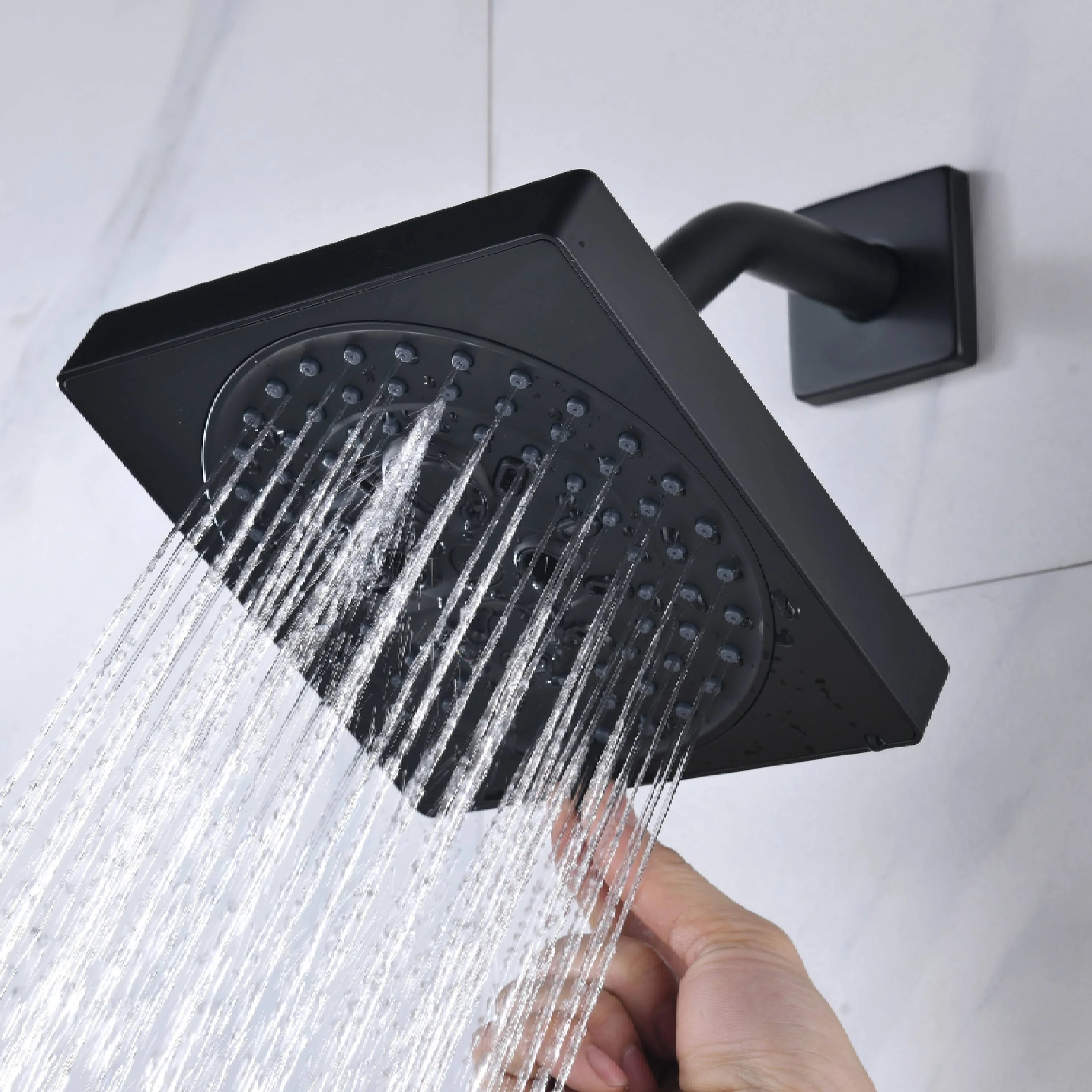 Flush Mount Shower Faucet Set with 6-Way Digital Thermostatic Control, 64-Color LED Lights and Bluetooth Music - Image 15