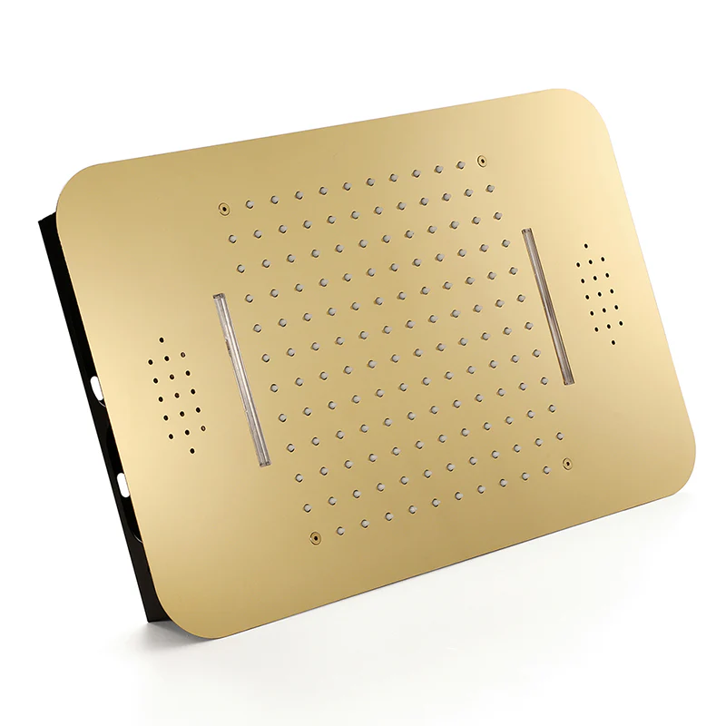 Elegant Gold 23x15 inch LED Music Shower Head with 4-Way Thermostatic Valve for Simultaneous and Independent Operation - Image 17