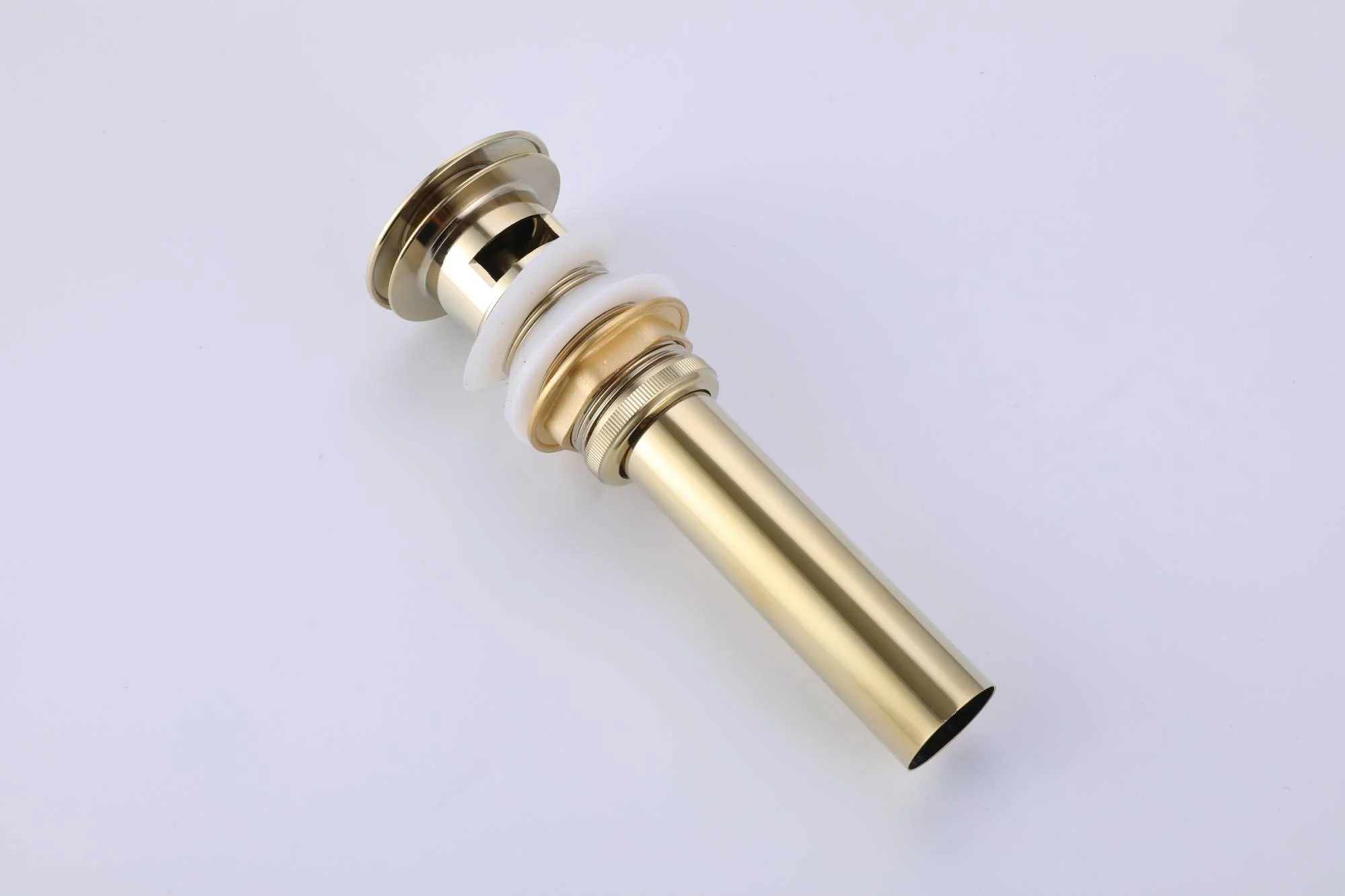 Brushed Gold Waterfall Bathroom Sink Faucet: Two Handles, 3-Hole Design, and Pop-Up Overflow Brass Drain - Image 5
