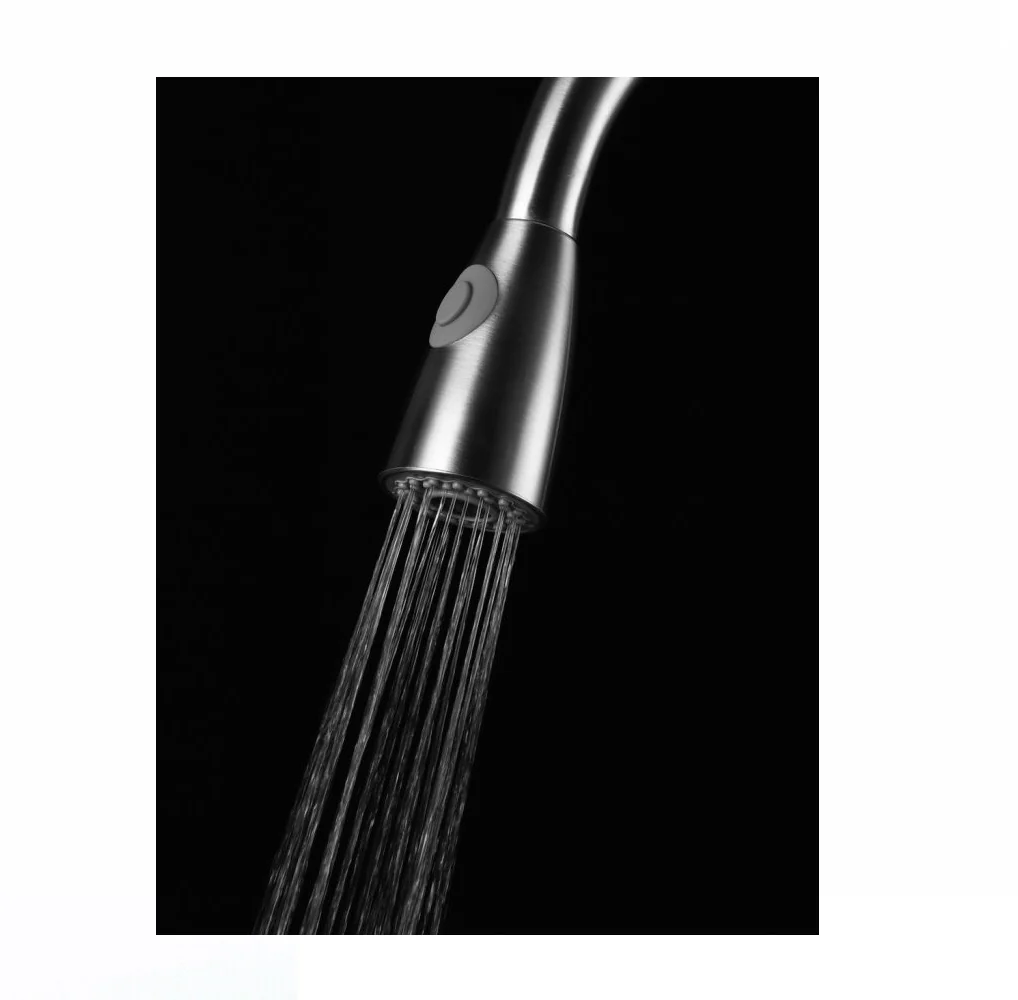 Brushed Nickel Pull Out Spray Pull out Kitchen Sink Tap Single Lever Mixer Faucet - Image 3