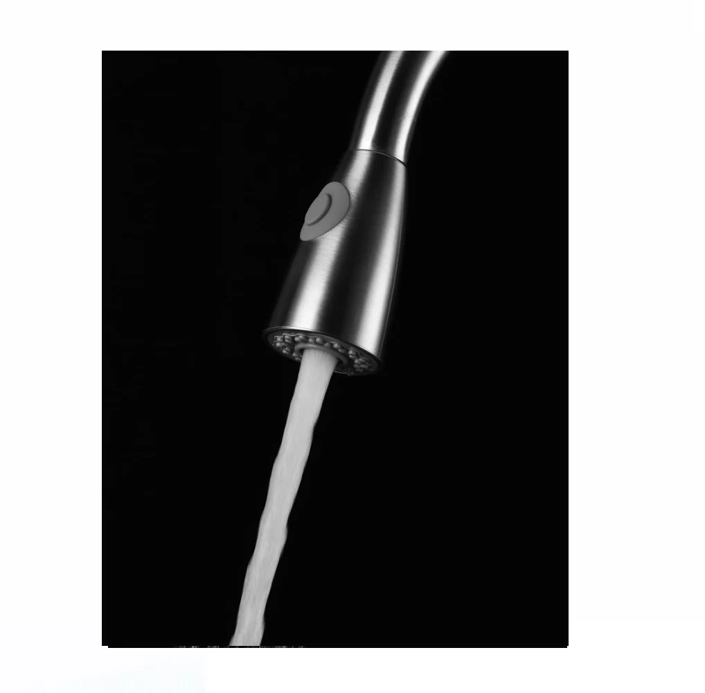 Brushed Nickel Pull Out Spray Pull out Kitchen Sink Tap Single Lever Mixer Faucet - Image 4