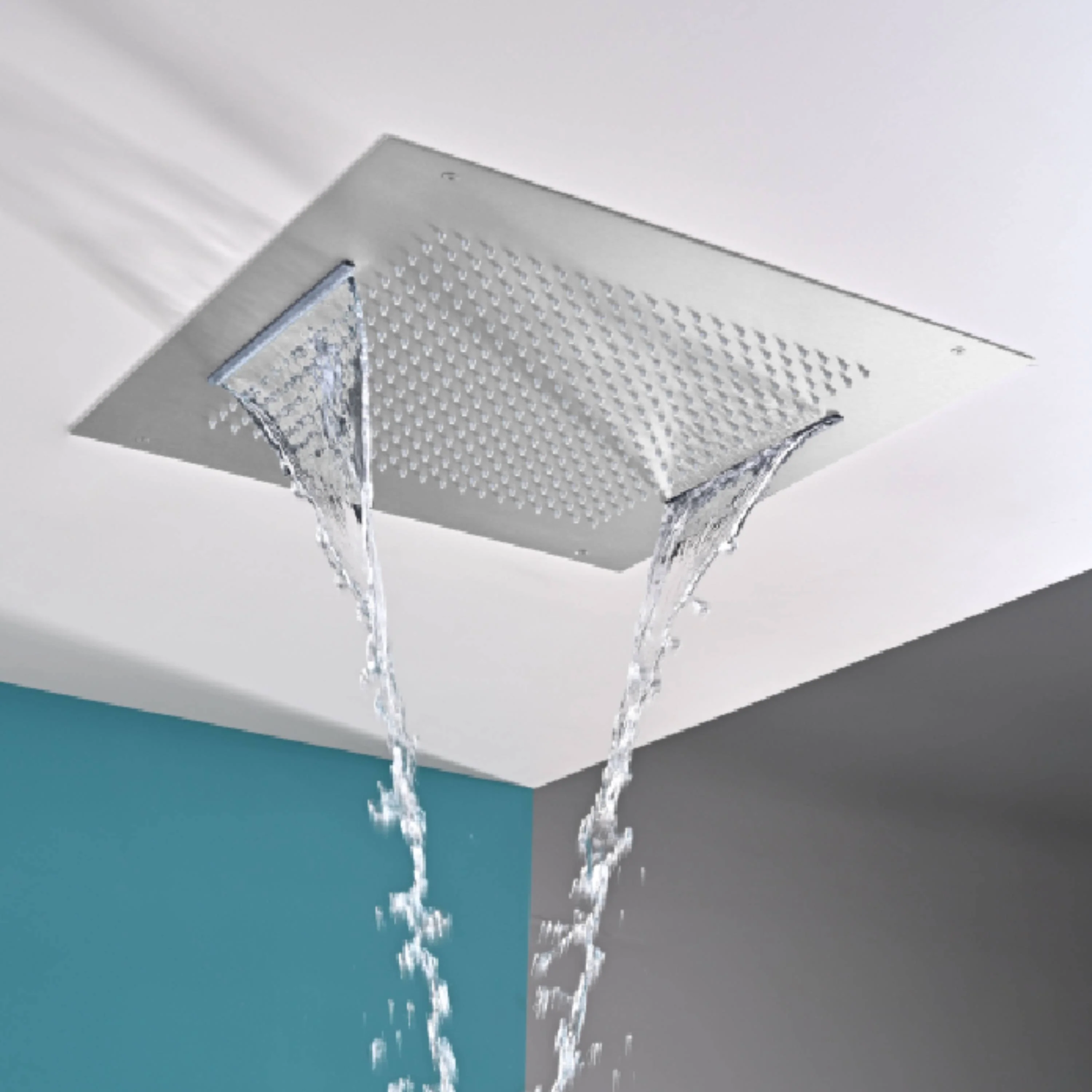 Flushed Mounted Matte Black Or Brushed Nickel Or Brushed Gold 20-Inch Rainfall Waterfall Shower Head: Pure Elegance and Functionality