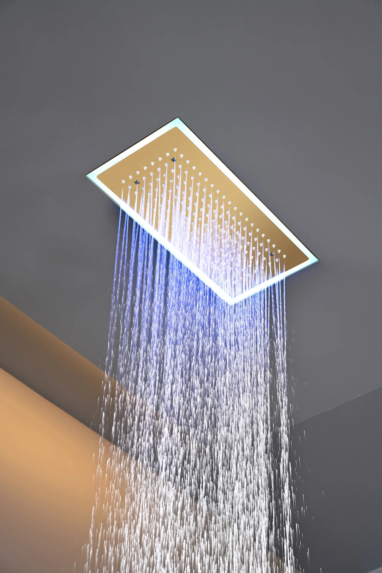 Matte black or Brushed nickel or Brushed Gold 16 x 8-Inch Rainfall Flush Mount Shower Head with 4-Way Digital Display Thermostatic Faucet, Body Jets, and High-Pressure Wall Mount Head - Image 22