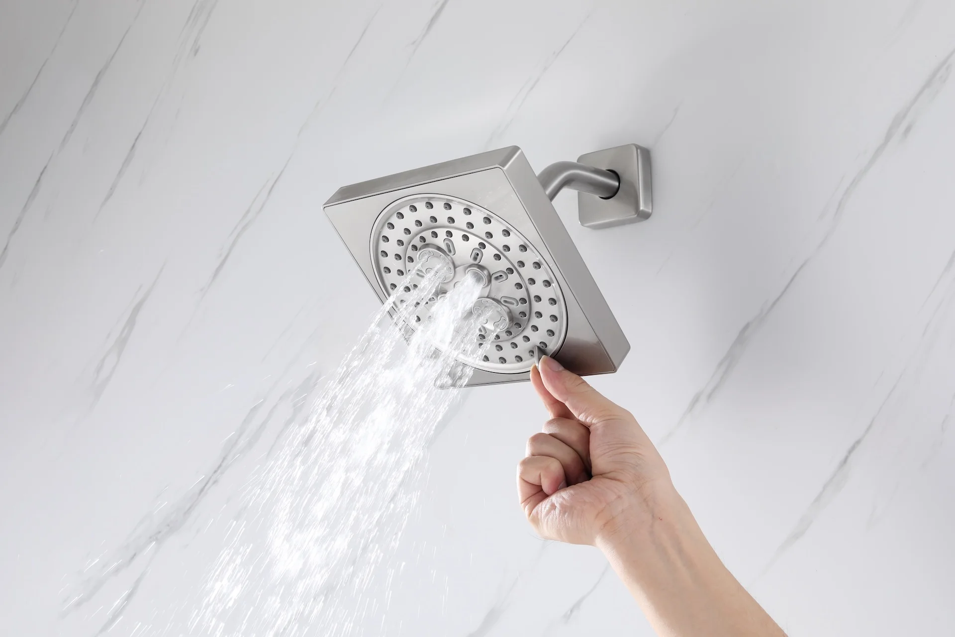 Matte black or Brushed nickel or Brushed Gold 16 x 8-Inch Rainfall Flush Mount Shower Head with 4-Way Digital Display Thermostatic Faucet, Body Jets, and High-Pressure Wall Mount Head - Image 51
