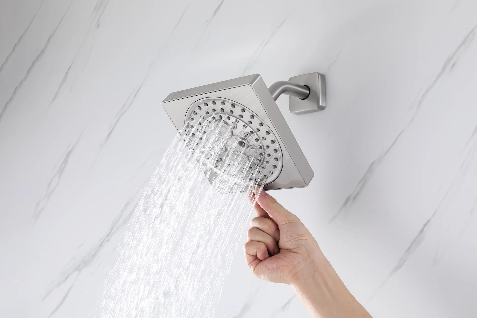 Matte black or Brushed nickel or Brushed Gold 16 x 8-Inch Rainfall Flush Mount Shower Head with 4-Way Digital Display Thermostatic Faucet, Body Jets, and High-Pressure Wall Mount Head - Image 53