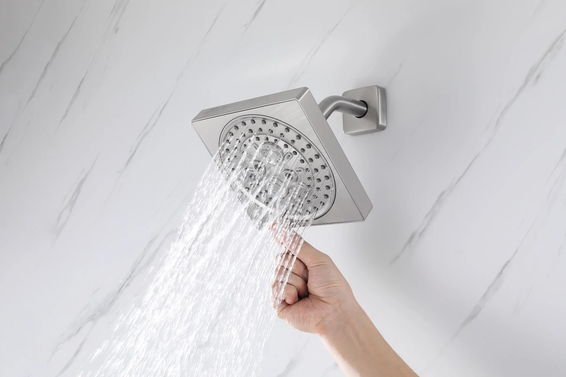 Matte black or Brushed nickel or Brushed Gold 16 x 8-Inch Rainfall Flush Mount Shower Head with 4-Way Digital Display Thermostatic Faucet, Body Jets, and High-Pressure Wall Mount Head - Image 55