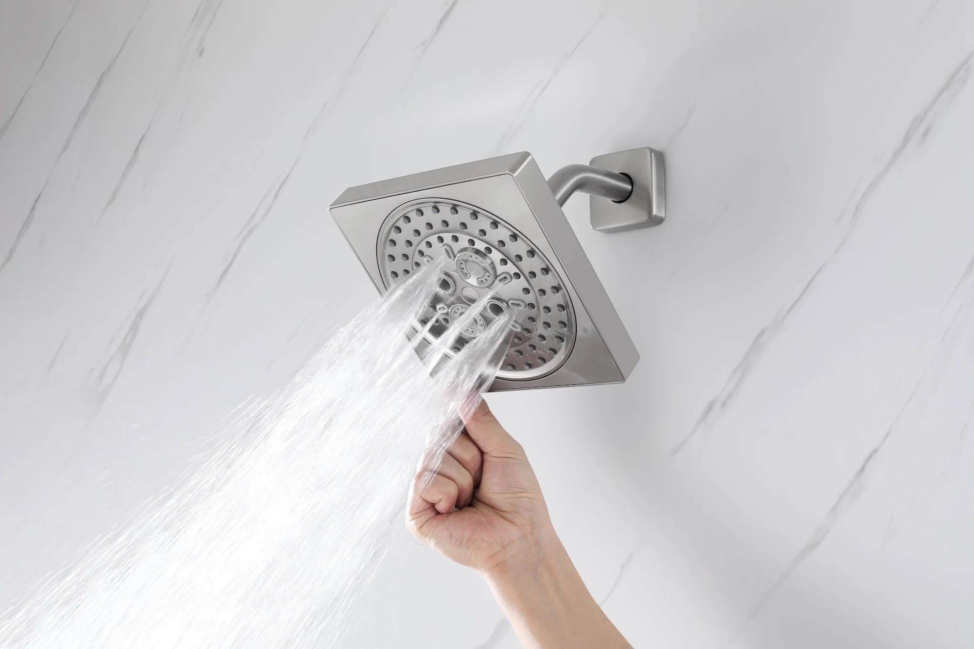 Matte black or Brushed nickel or Brushed Gold 16 x 8-Inch Rainfall Flush Mount Shower Head with 4-Way Digital Display Thermostatic Faucet, Body Jets, and High-Pressure Wall Mount Head - Image 56