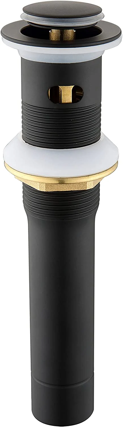 High Neck Matte Black Single Handle Vessel Bathroom Sink Faucet with Deck Mount and Brass Pop-Up Overflow Drain - Image 2