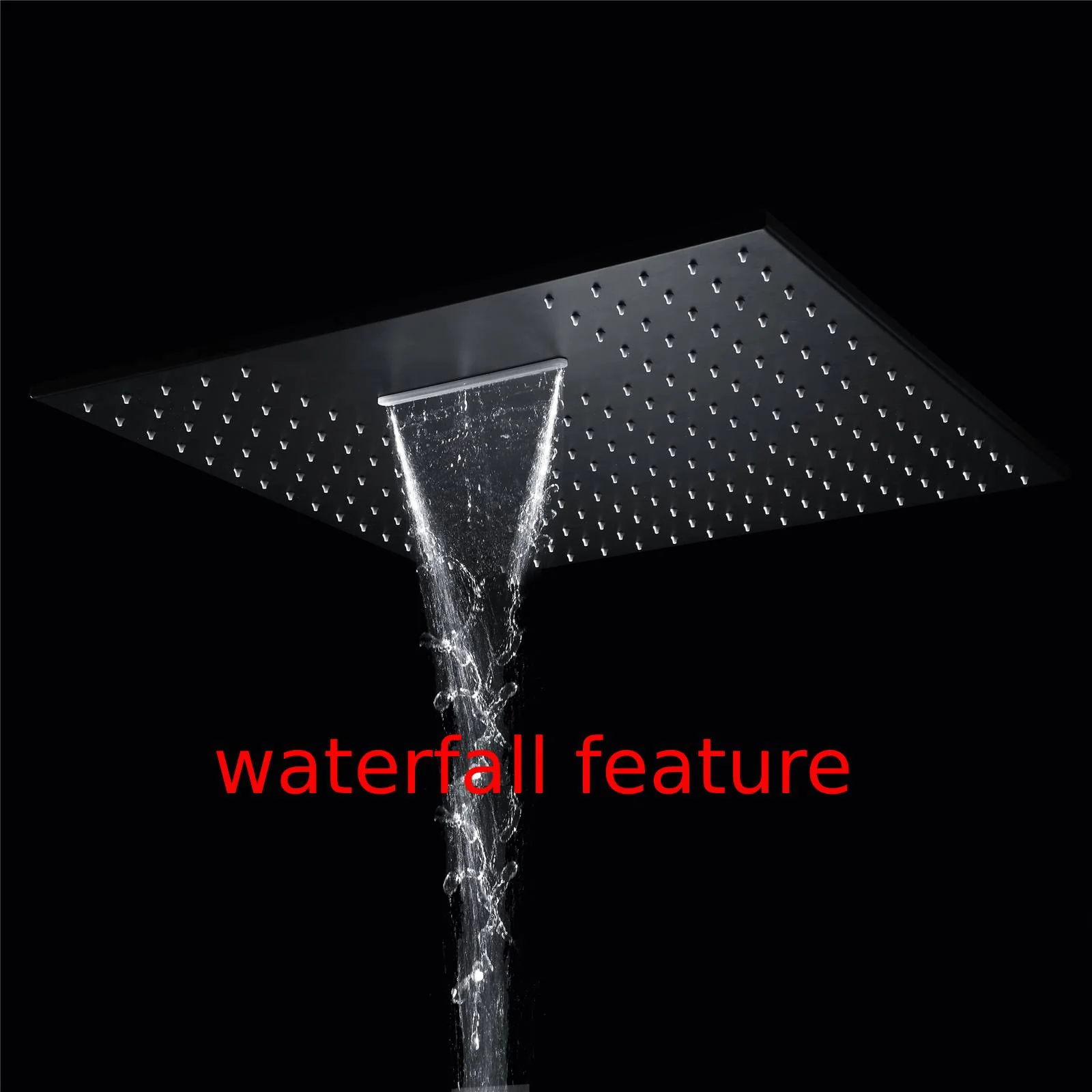Matte black wall mount 6inch regular high water pressure shower head ceiling mount 16inch or 12 inch rainfall shower head 3 way thermostatic shower system - Image 44