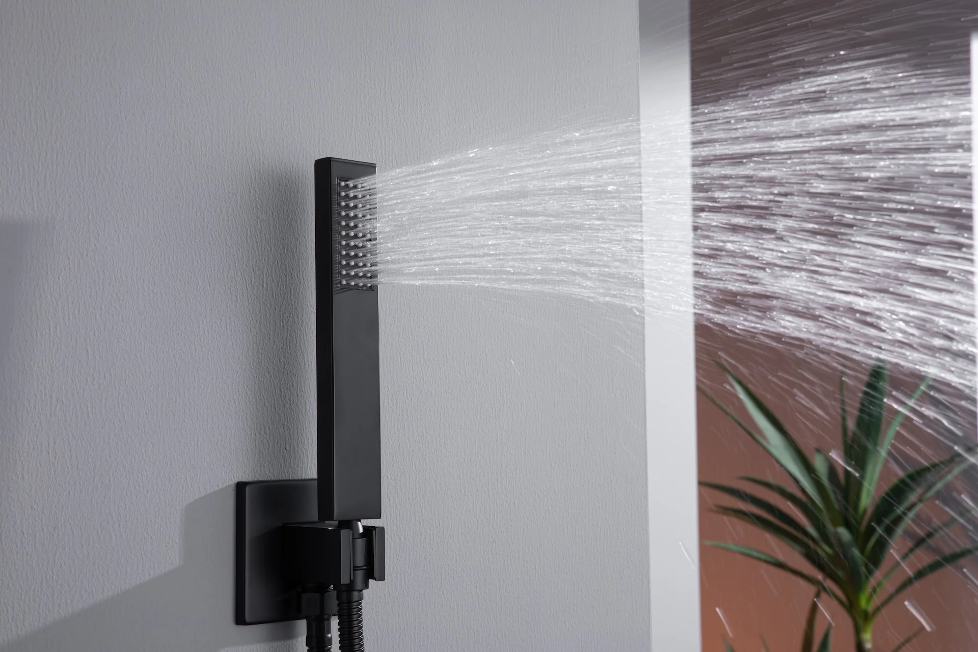 22'' Matte Black 4 way Thermostatic Shower valve system that each function run at the same time and separately - Image 10