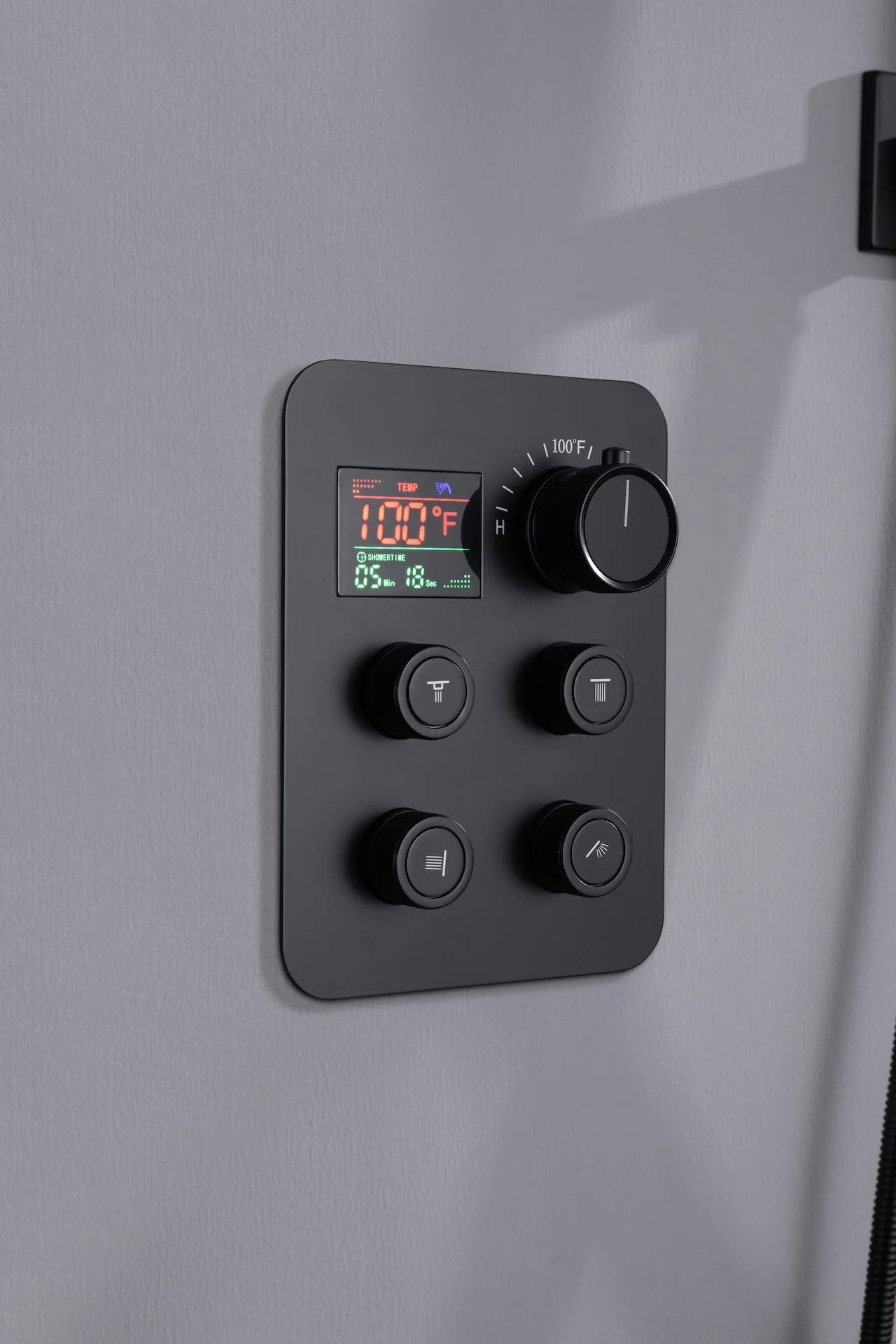 22'' Matte Black 4 way Thermostatic Shower valve system that each function run at the same time and separately - Image 8