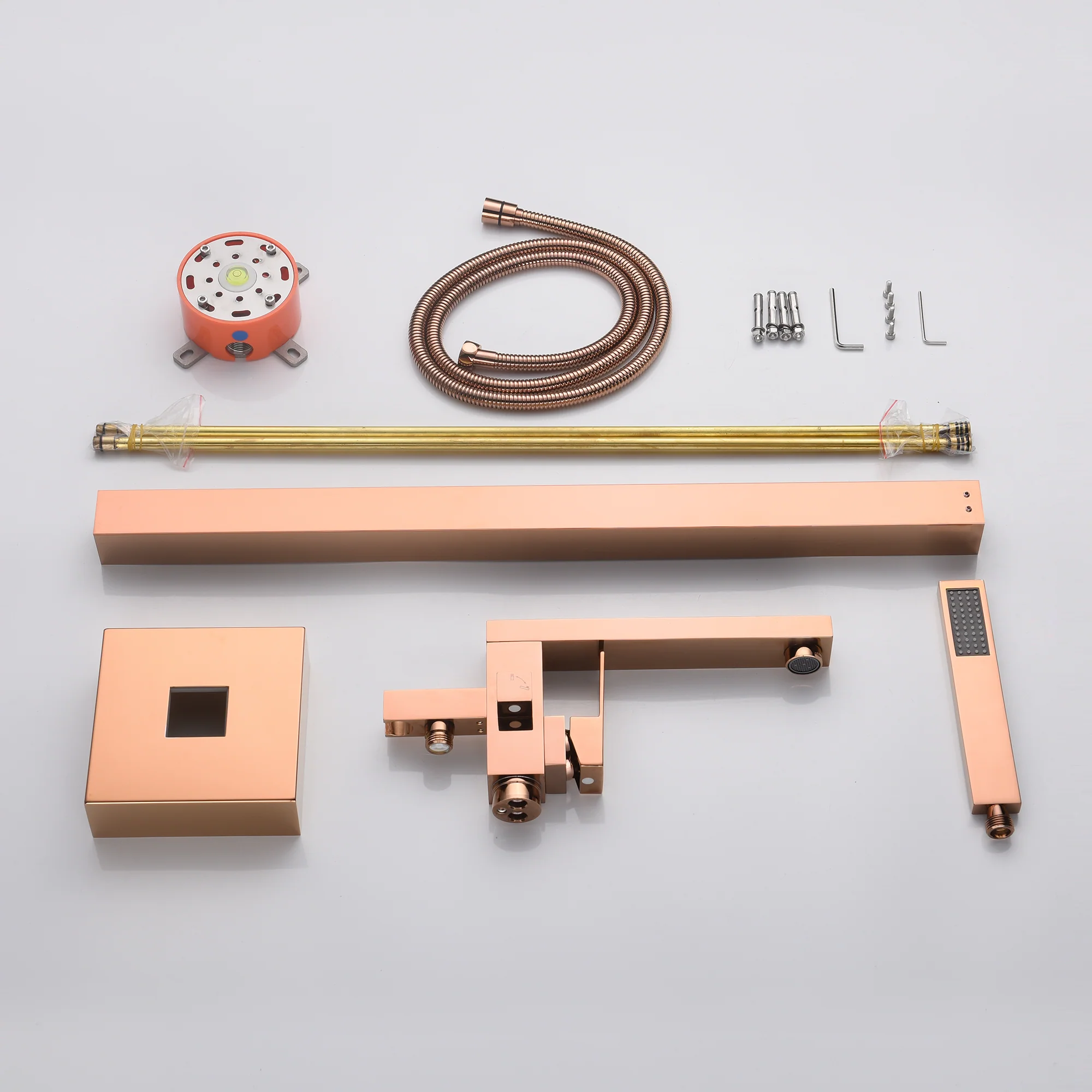 Rose Gold Freestanding Bathtub Faucet Tub Filler: Featuring a Floor Mount Design for a Touch of Elegance - Image 3