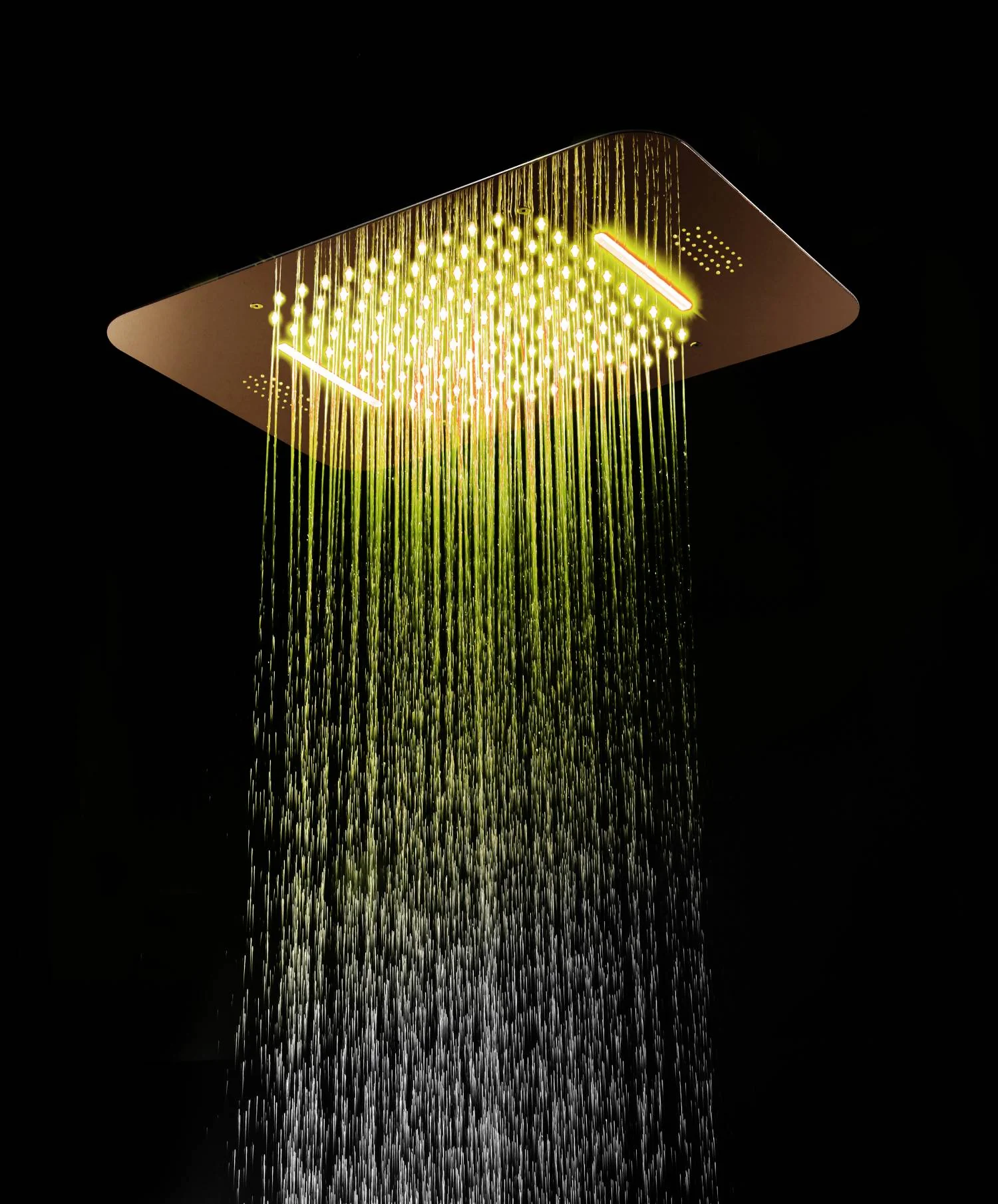 Rose Gold Music 64 LED 4-Way Thermostatic Shower System | Flushed In 23X 15-Inch Shower Head | Functions Operate Together and Separately - Image 7