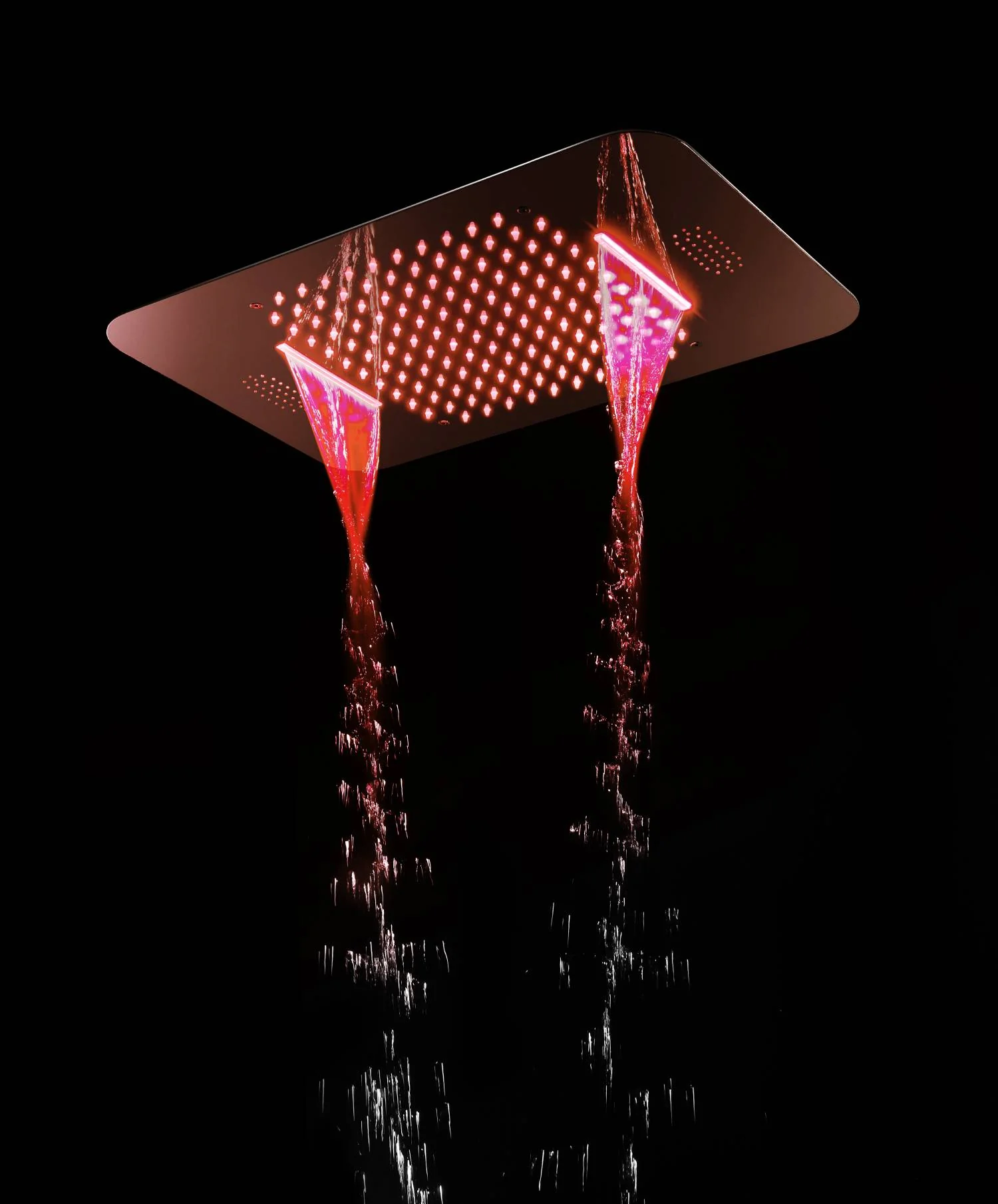 Rose Gold Music 64 LED 4-Way Thermostatic Shower System | Flushed In 23X 15-Inch Shower Head | Functions Operate Together and Separately - Image 8