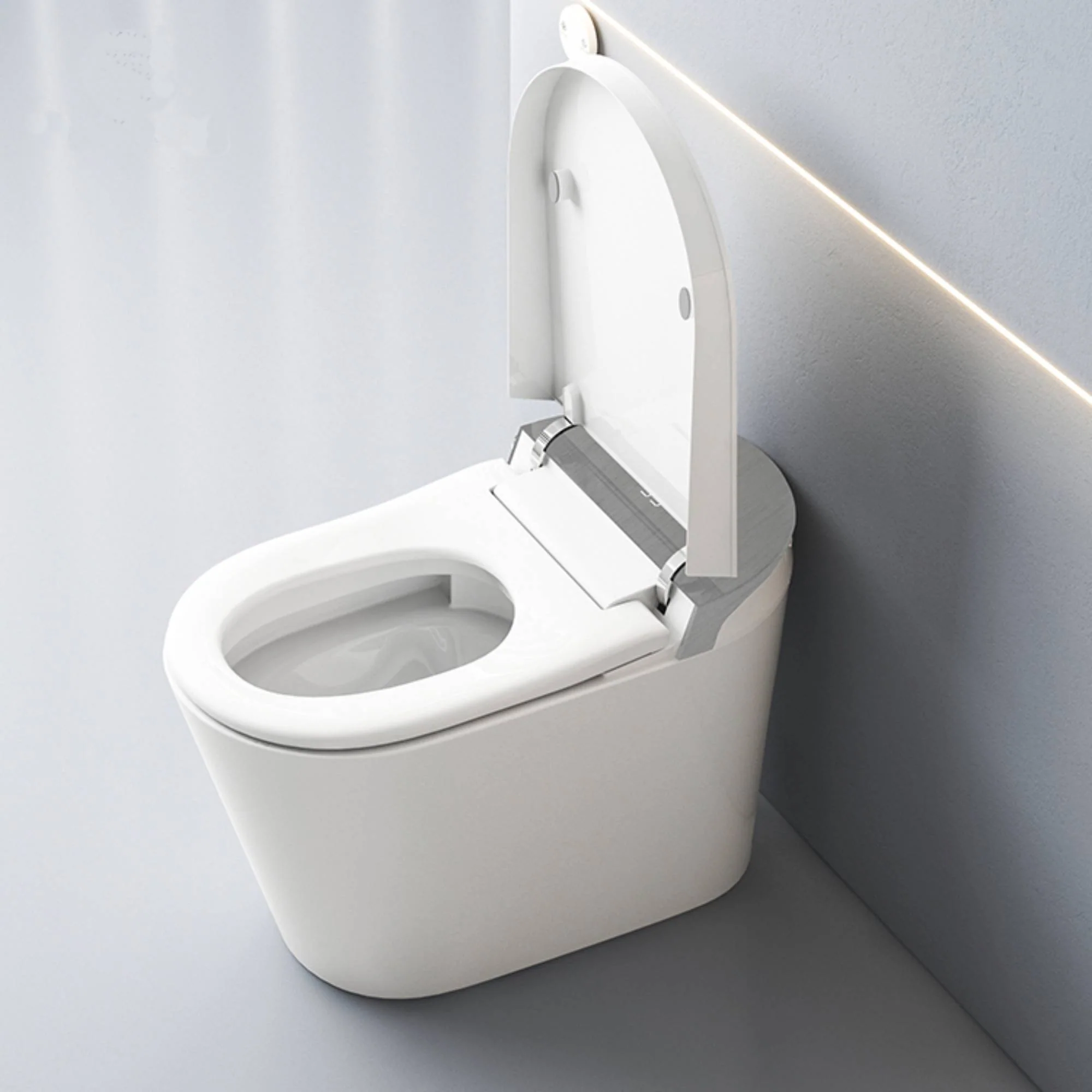 Experience Luxury and Convenience with our Smart Toilet Bidet Elongated Seat - Unlimited Warm Water, Wand Cleaning, Remote Control, and Night Ligh - Image 10