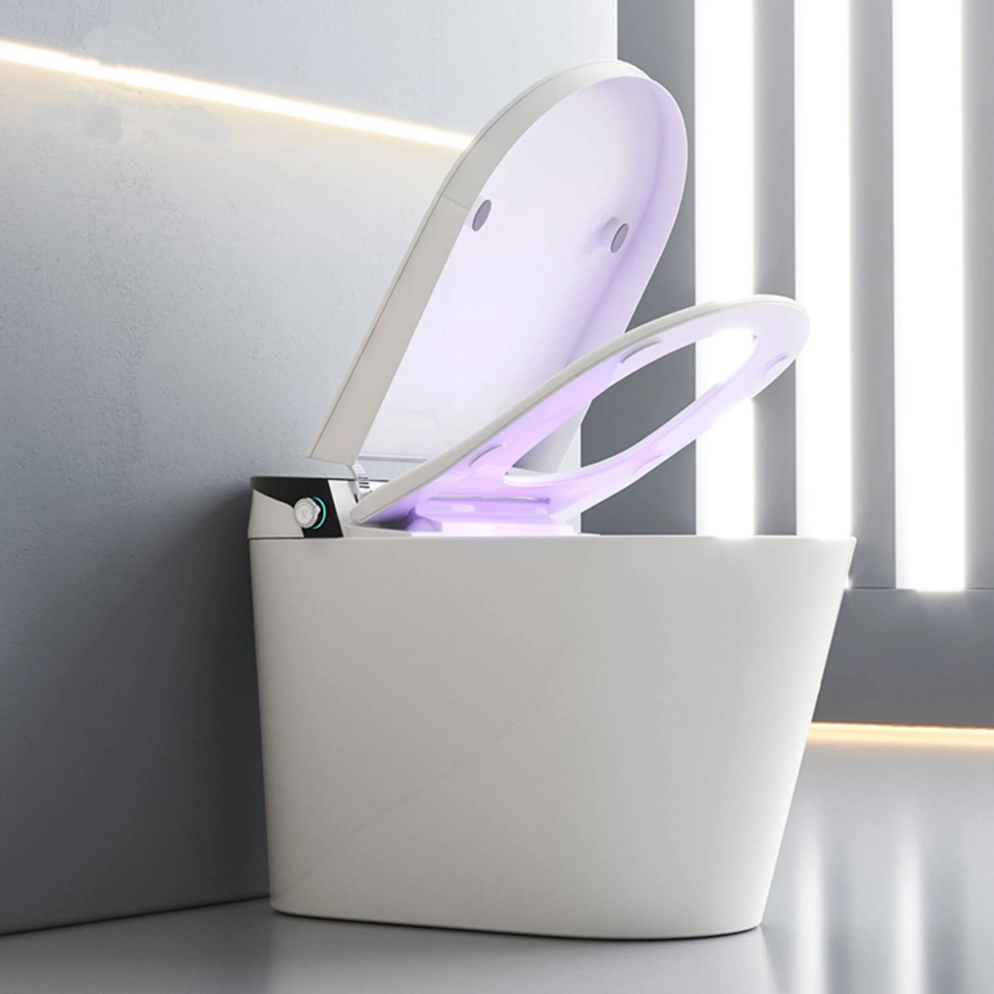 Experience Luxury and Convenience with our Smart Toilet Bidet Elongated Seat - Unlimited Warm Water, Wand Cleaning, Remote Control, and Night Ligh - Image 8