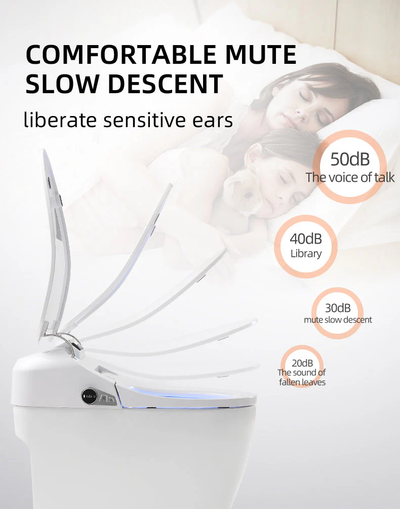 Experience Luxury and Convenience with our Smart Toilet Bidet Elongated Seat - Unlimited Warm Water, Wand Cleaning, Remote Control, and Night Light - Image 12