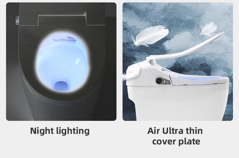 Experience Luxury and Convenience with our Smart Toilet Bidet Elongated Seat - Unlimited Warm Water, Wand Cleaning, Remote Control, and Night Light - Image 7