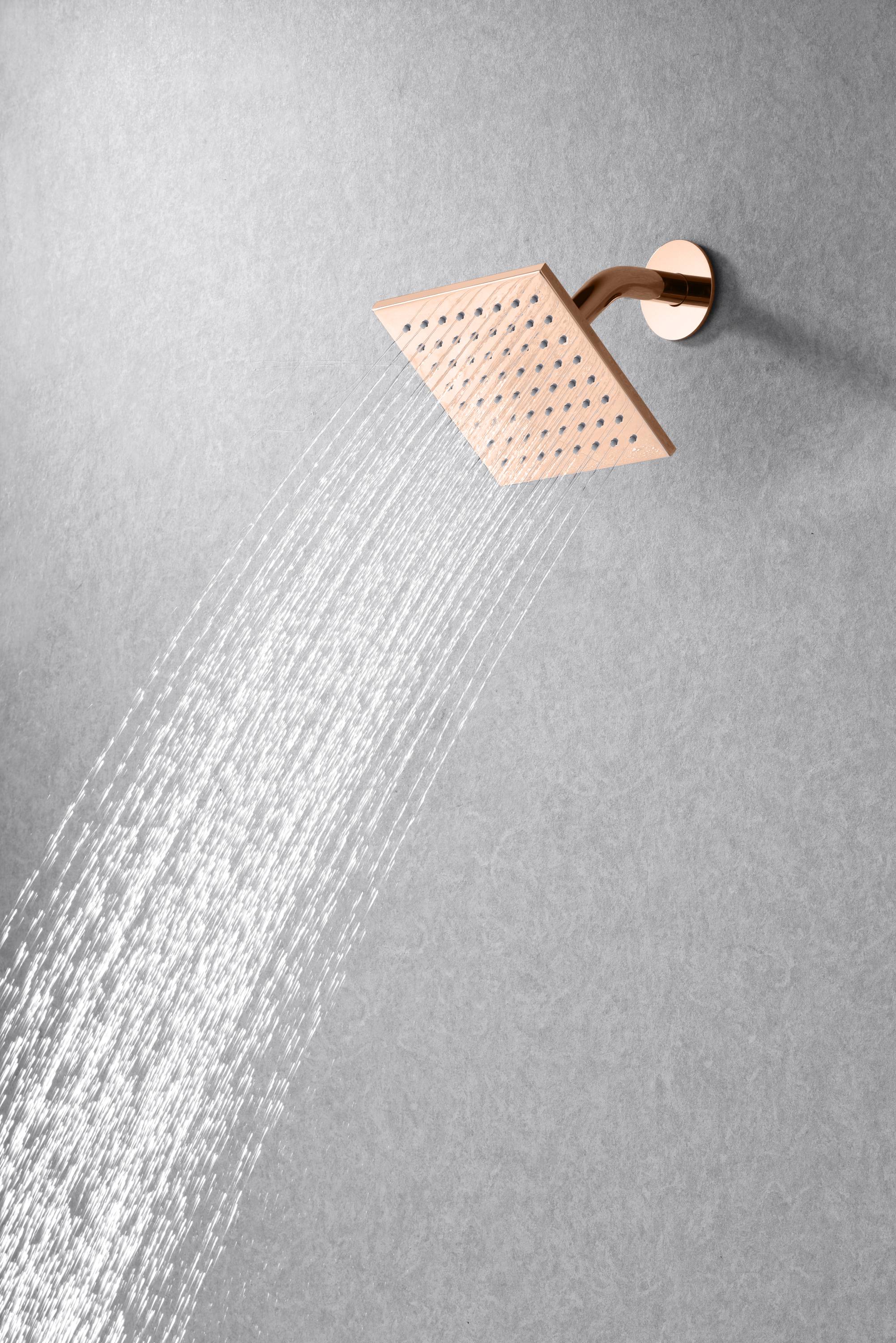 The durable brass and stainless steel regular shower head 8 inch high water pressure 9 inch wall mount arm and flange - Image 11