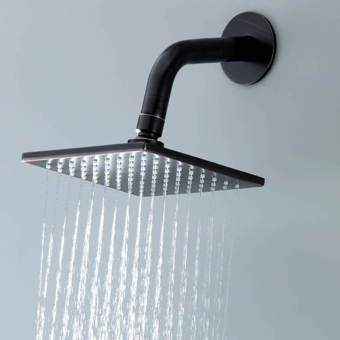 The durable brass and stainless steel regular shower head 8 inch high water pressure 9 inch wall mount arm and flange - Image 4