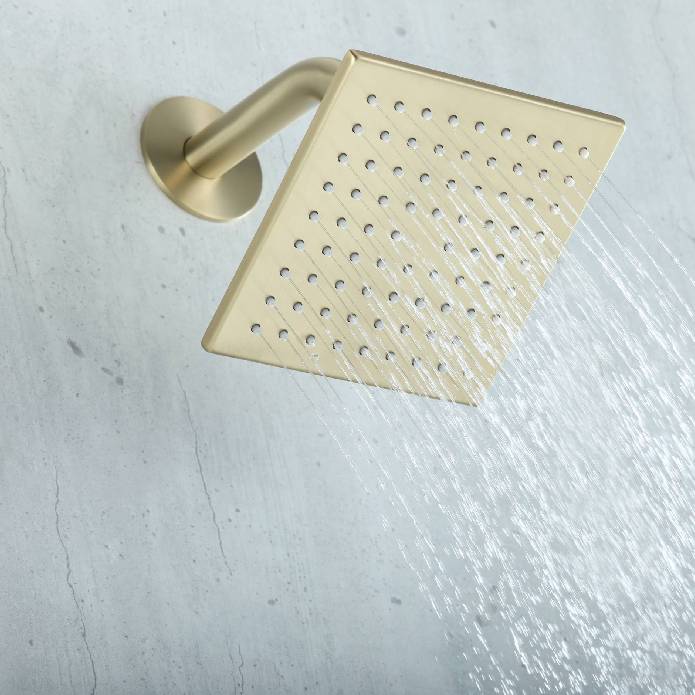 The durable brass and stainless steel regular shower head 8 inch high water pressure 9 inch wall mount arm and flange - Image 6