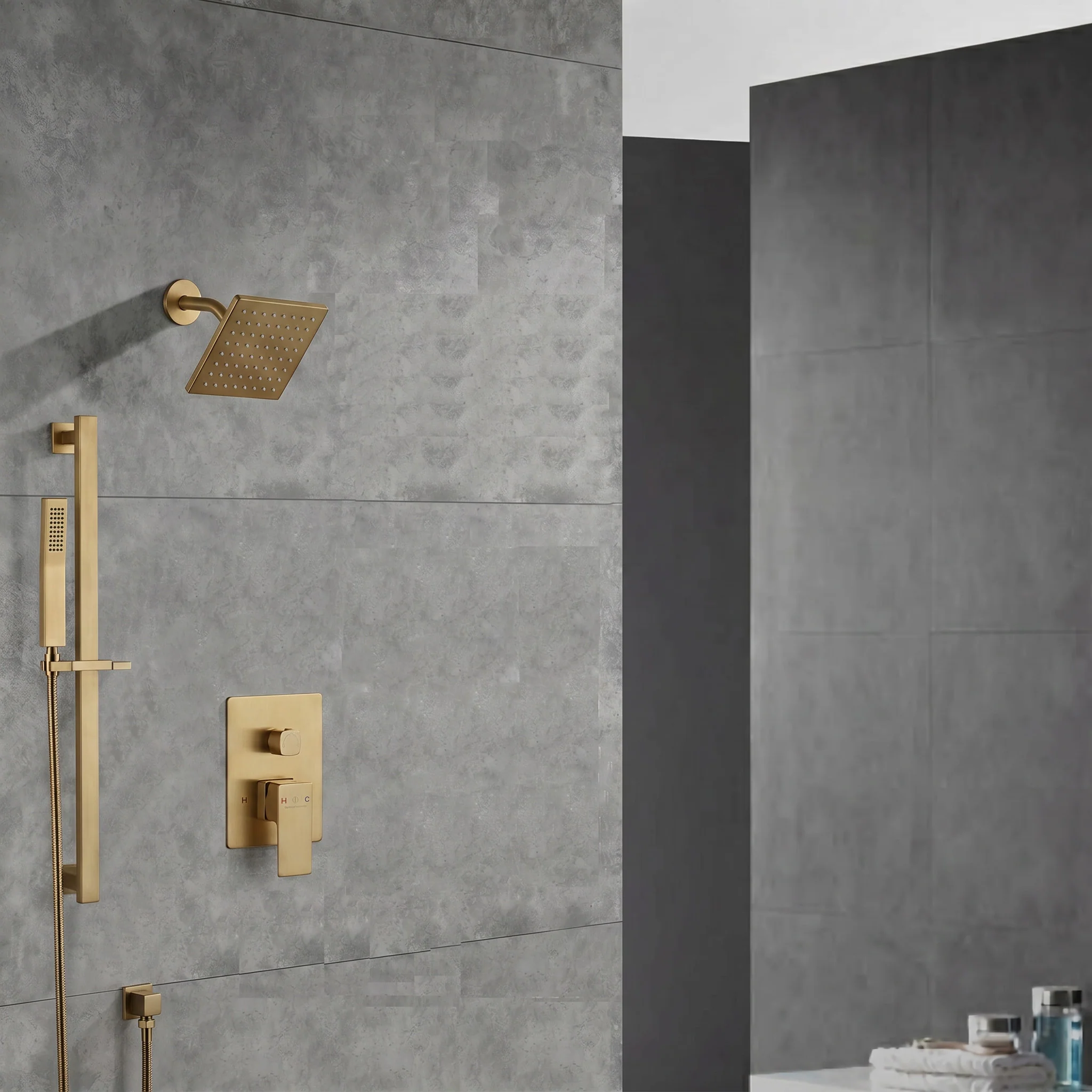Two-Function Wall-Mounted Shower System: Regular Shower Head with High Water Pressure - Image 3