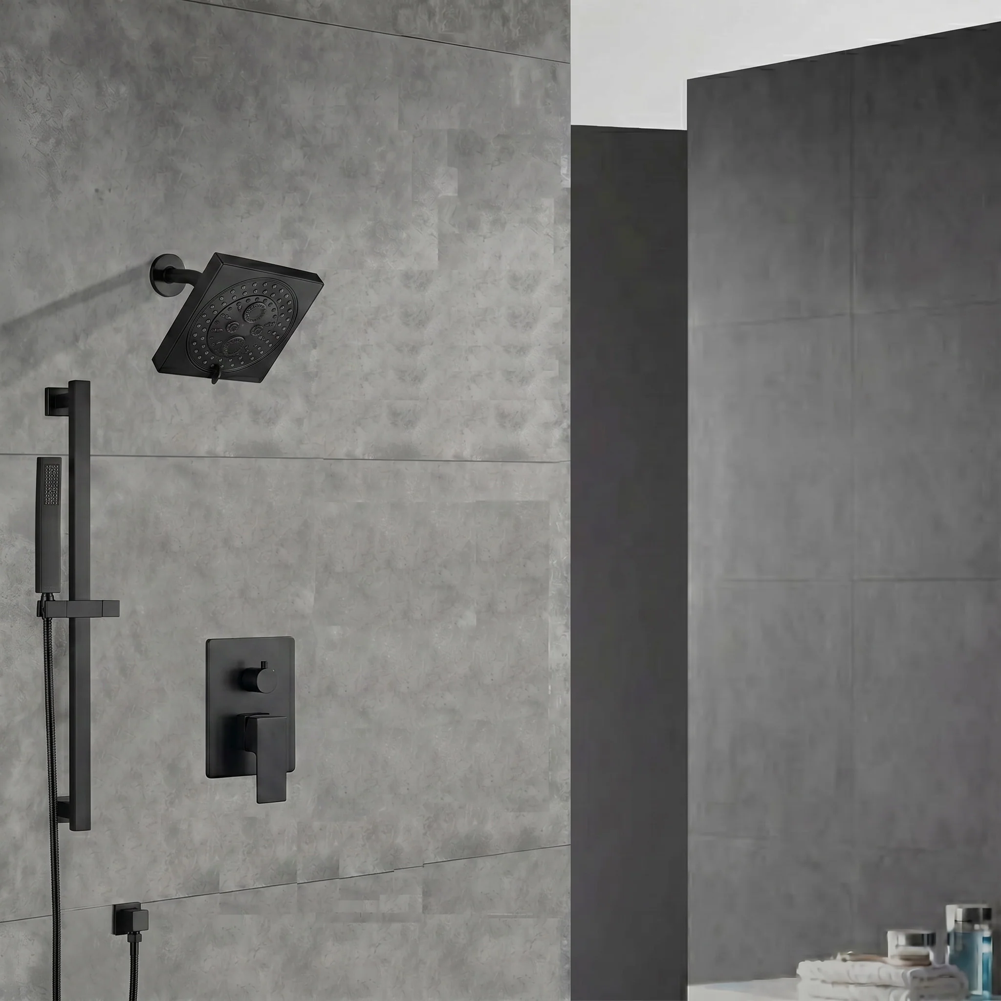 Two-Function Wall-Mounted Shower System: Regular Shower Head with High Water Pressure - Image 6